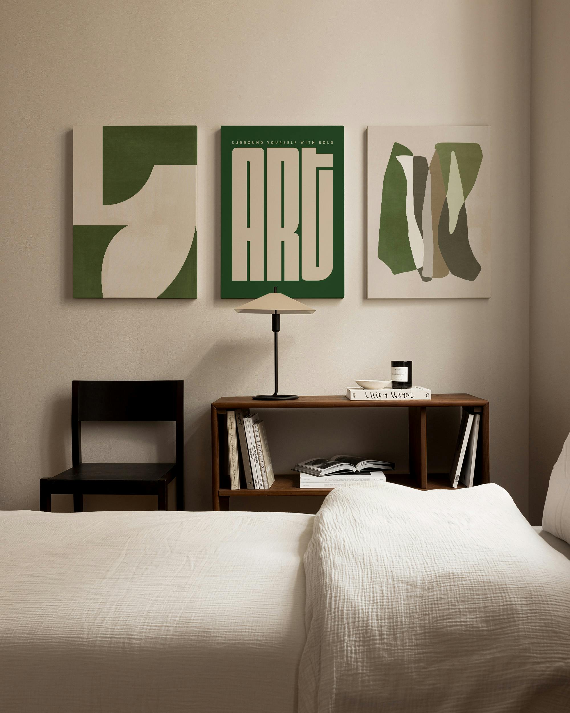 Green Art Canvas Trio (50x70 cm)