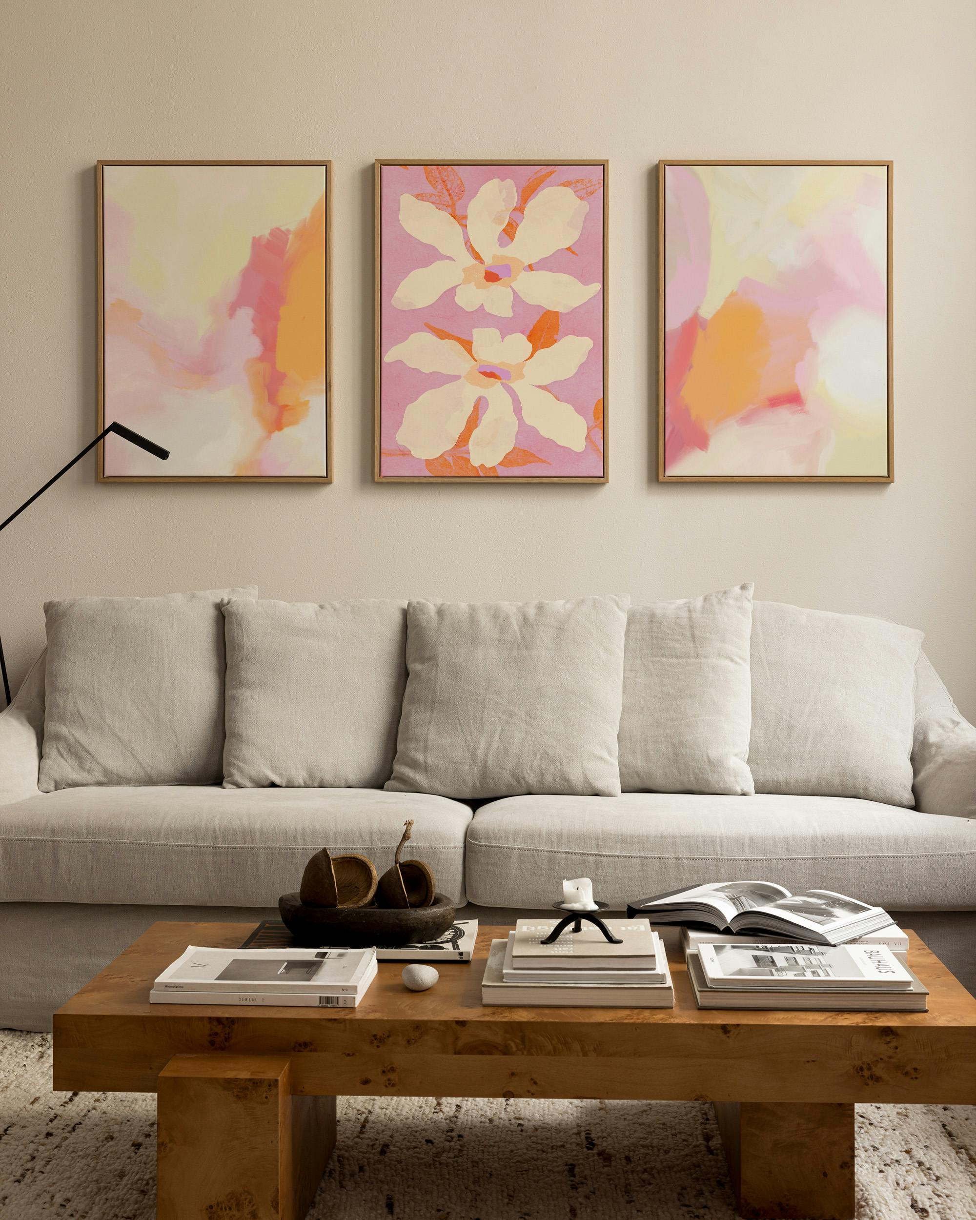 Pastell Dream Canvas Trio (50x70 cm - Svart ram)