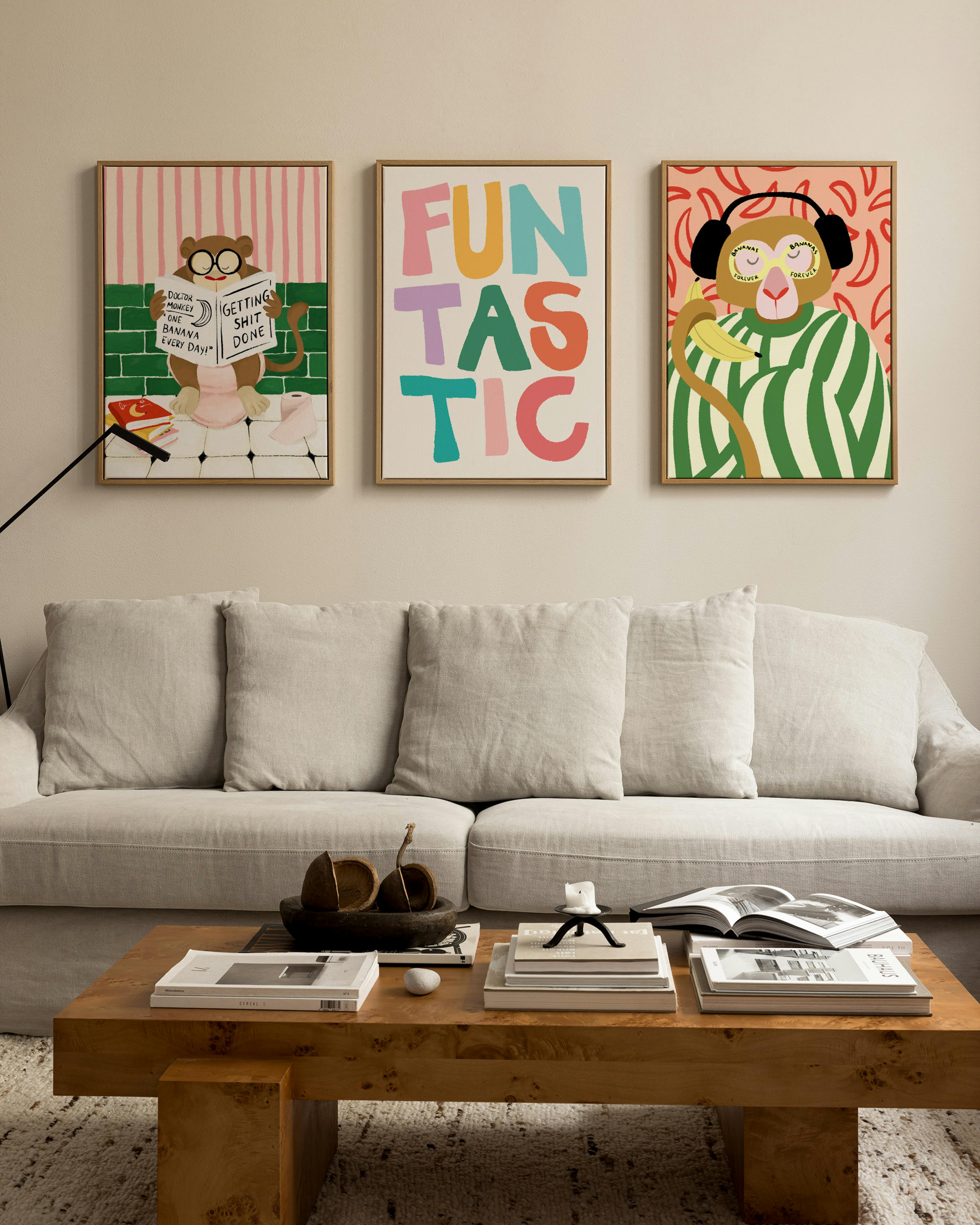 Monkey Fun Trio de Toiles 0