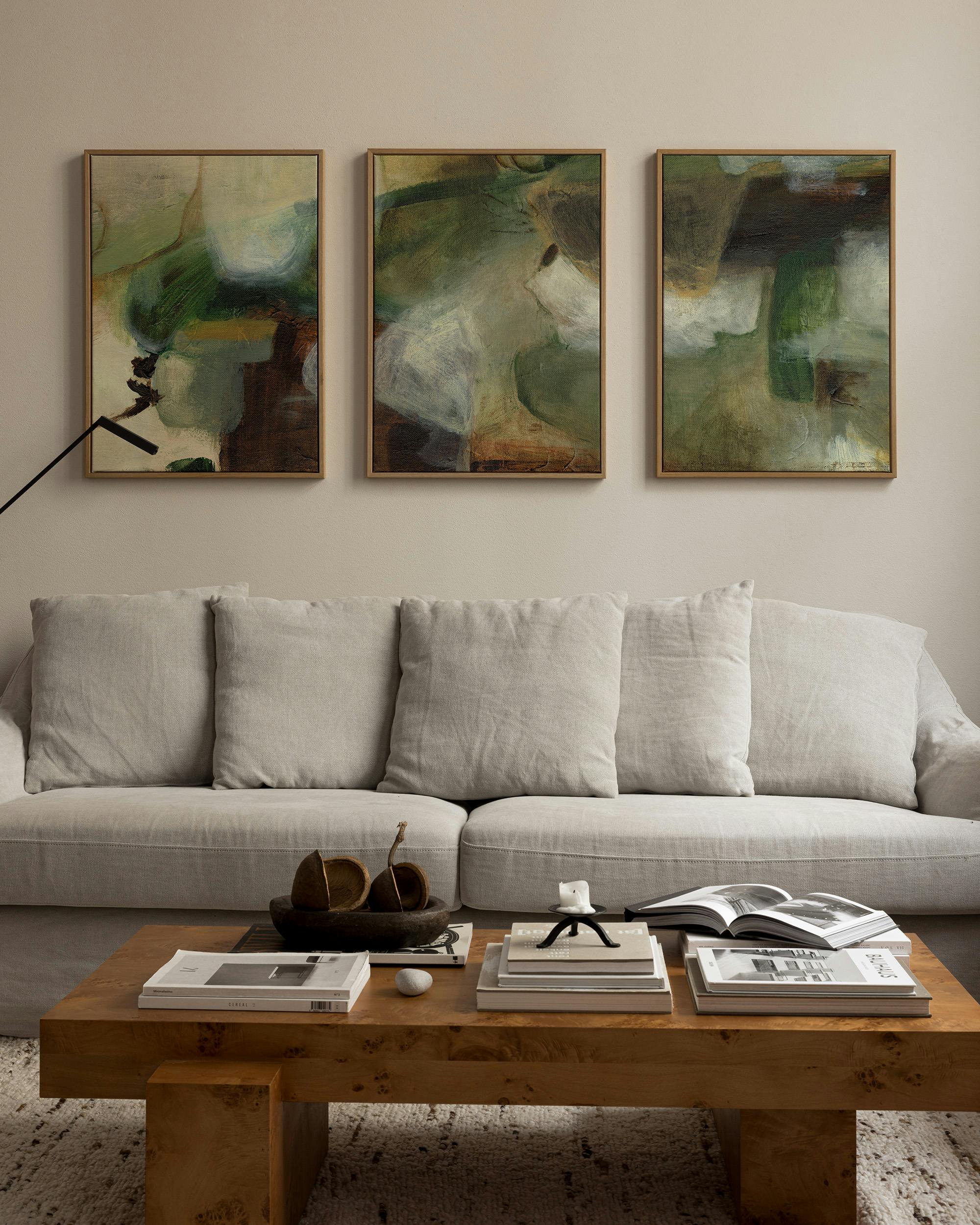Earthy Layers Canvas Trio (70x100 cm - Black Frame)