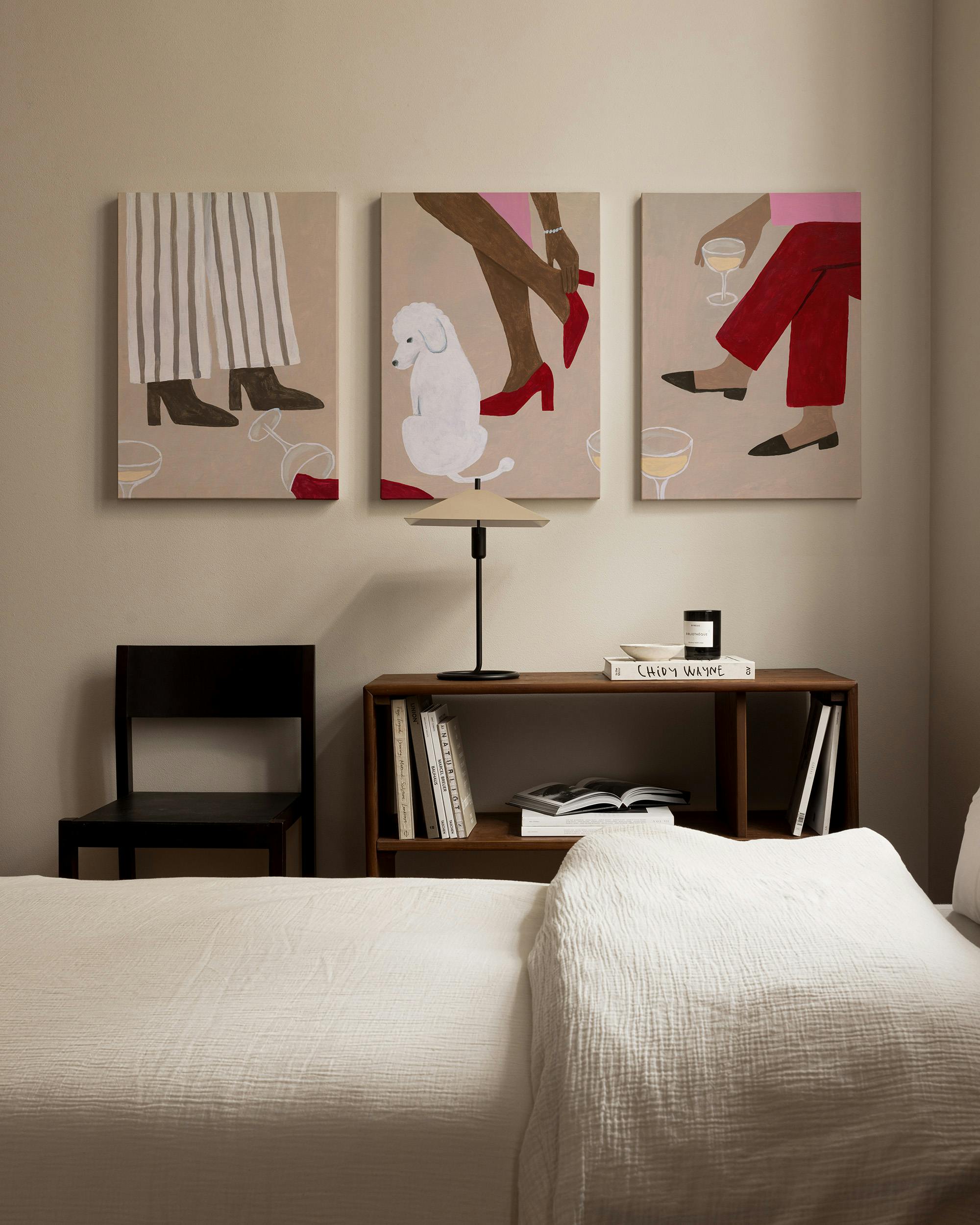 Canvas Prints Party Scene Canvas Trio (30x40 cm - Oak Frame)