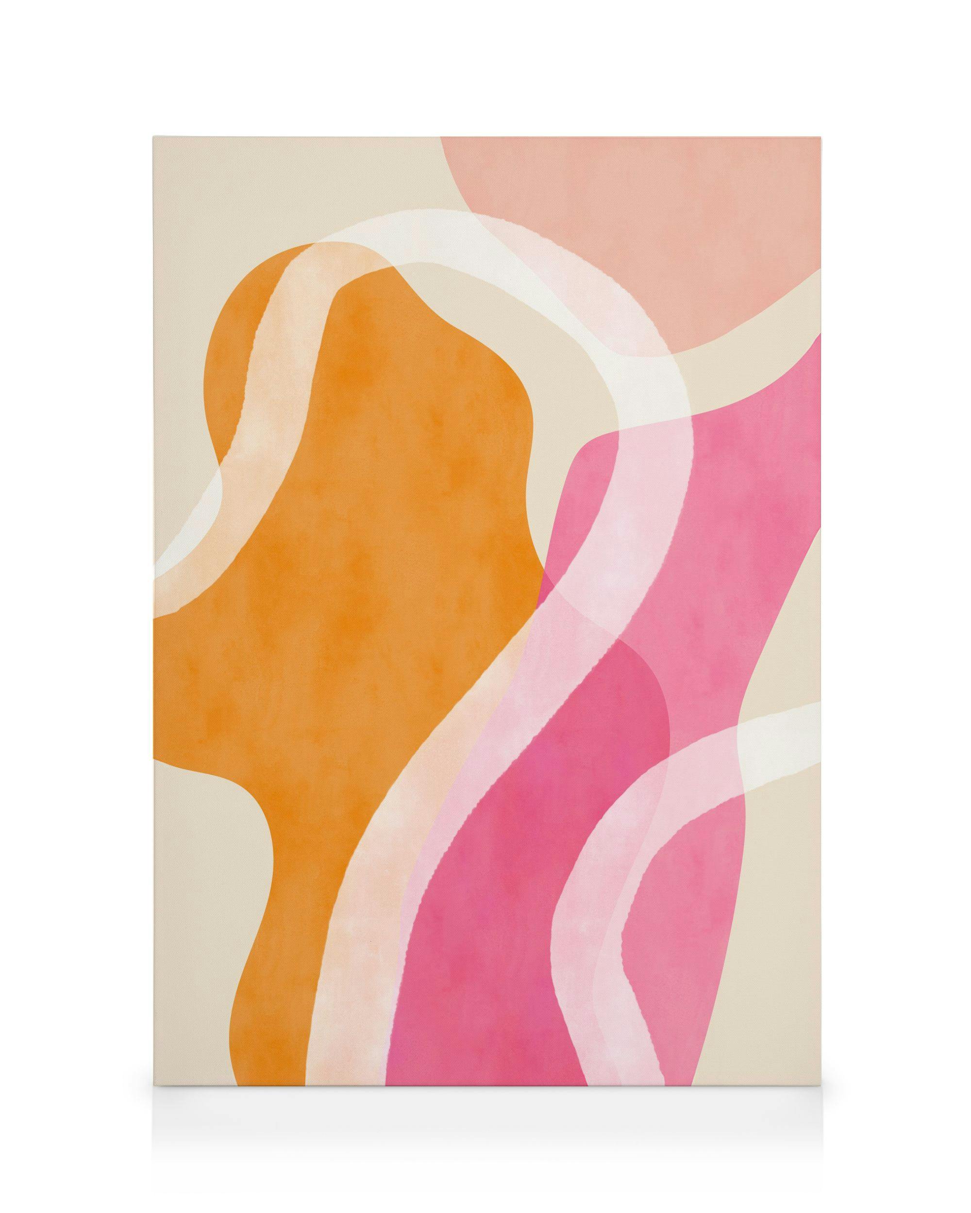 Canvas Prints Abstract Pink Shapes No1 Canvas print (30x40 cm - Oak Frame)