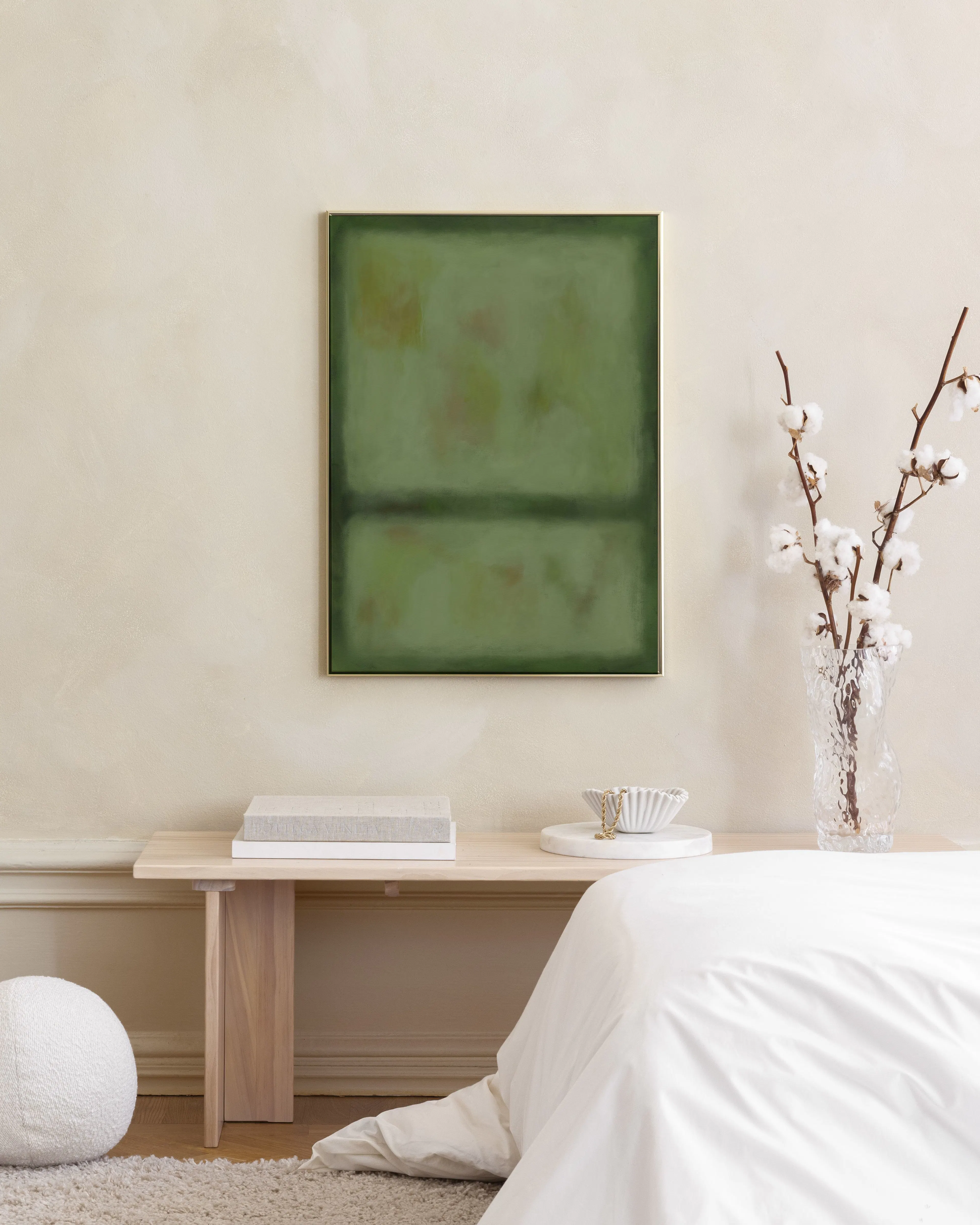 Division in Green, Affiche Art Abstrait Vert aux Formes Rectangulaires Douces