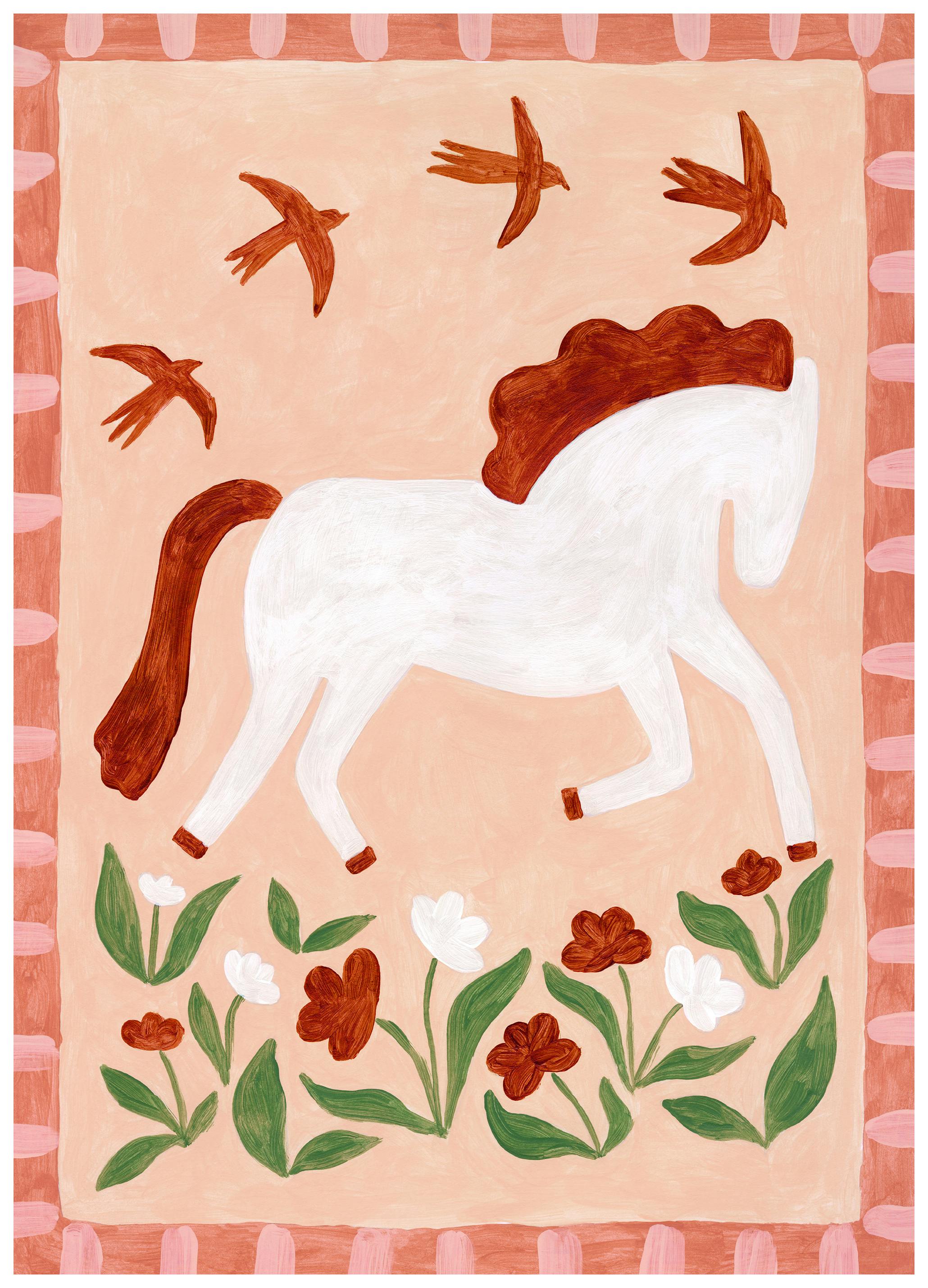 Hoofs and Flowers Poster (13x18 cm)