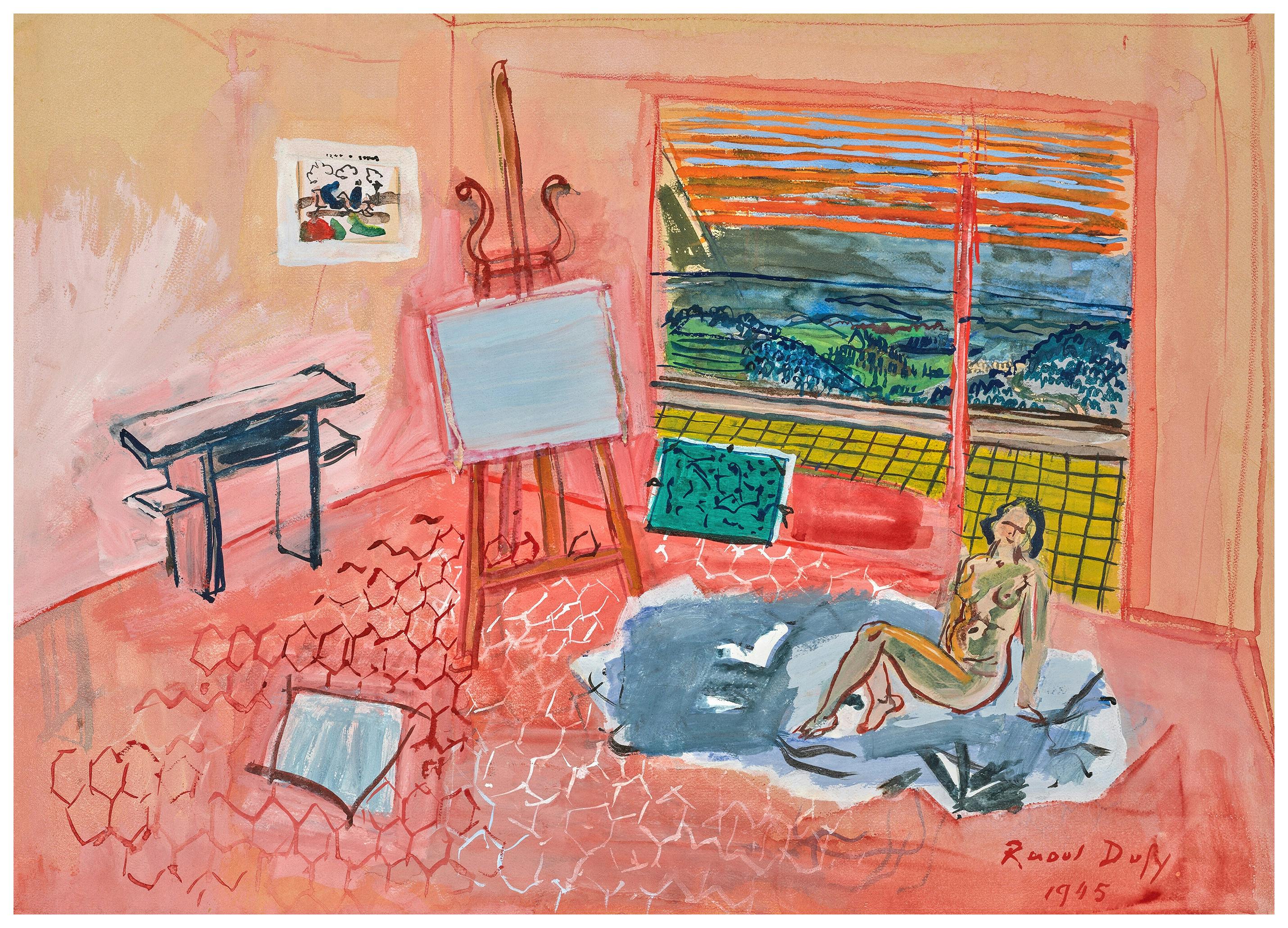 Prints - Raoul Dufy - Nude in the Red Studio Print (30x40 cm) - Paintings by famous painters