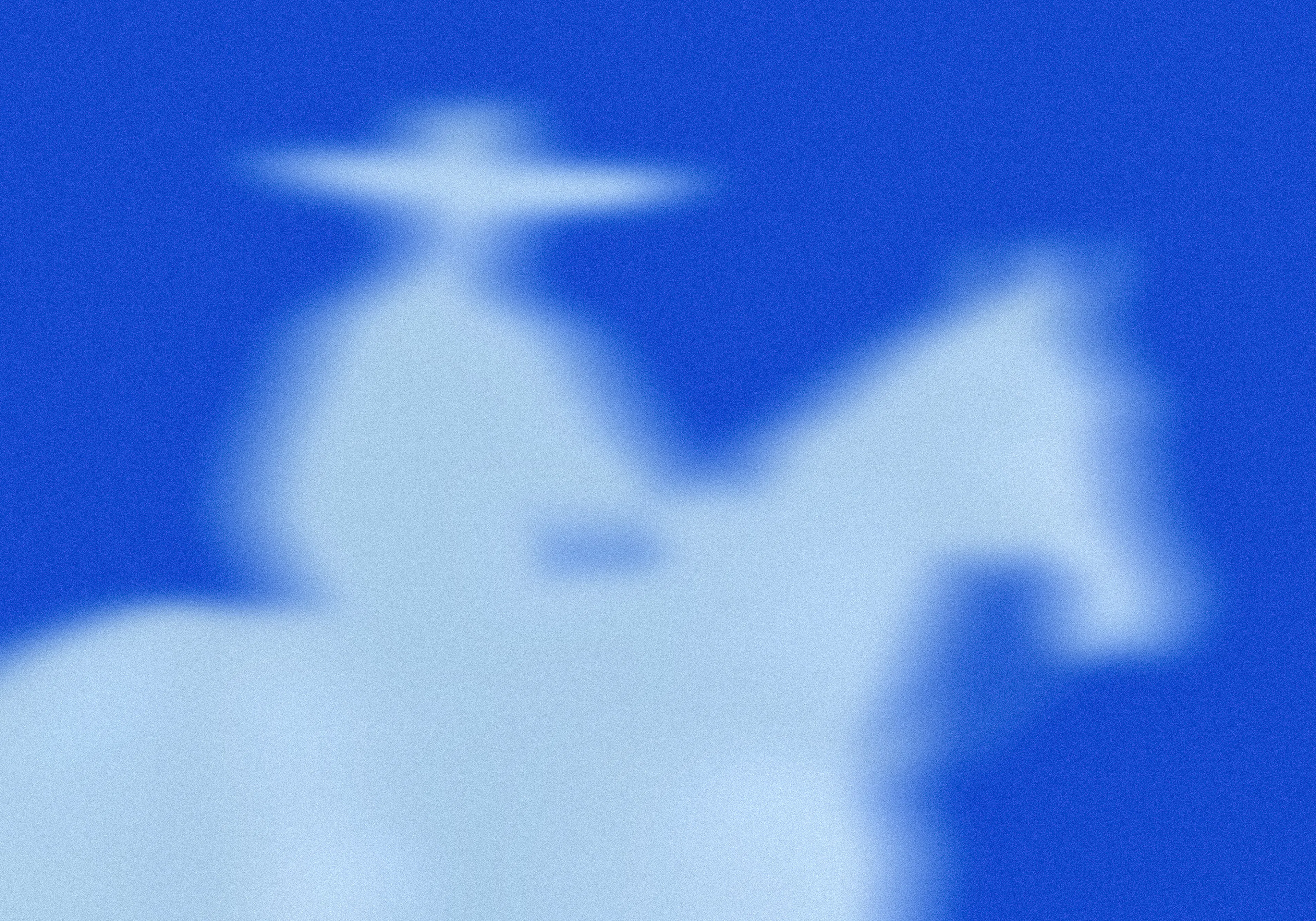 Night Rider, Dromerige Blauwe Silhouet Ruiter Wandposter