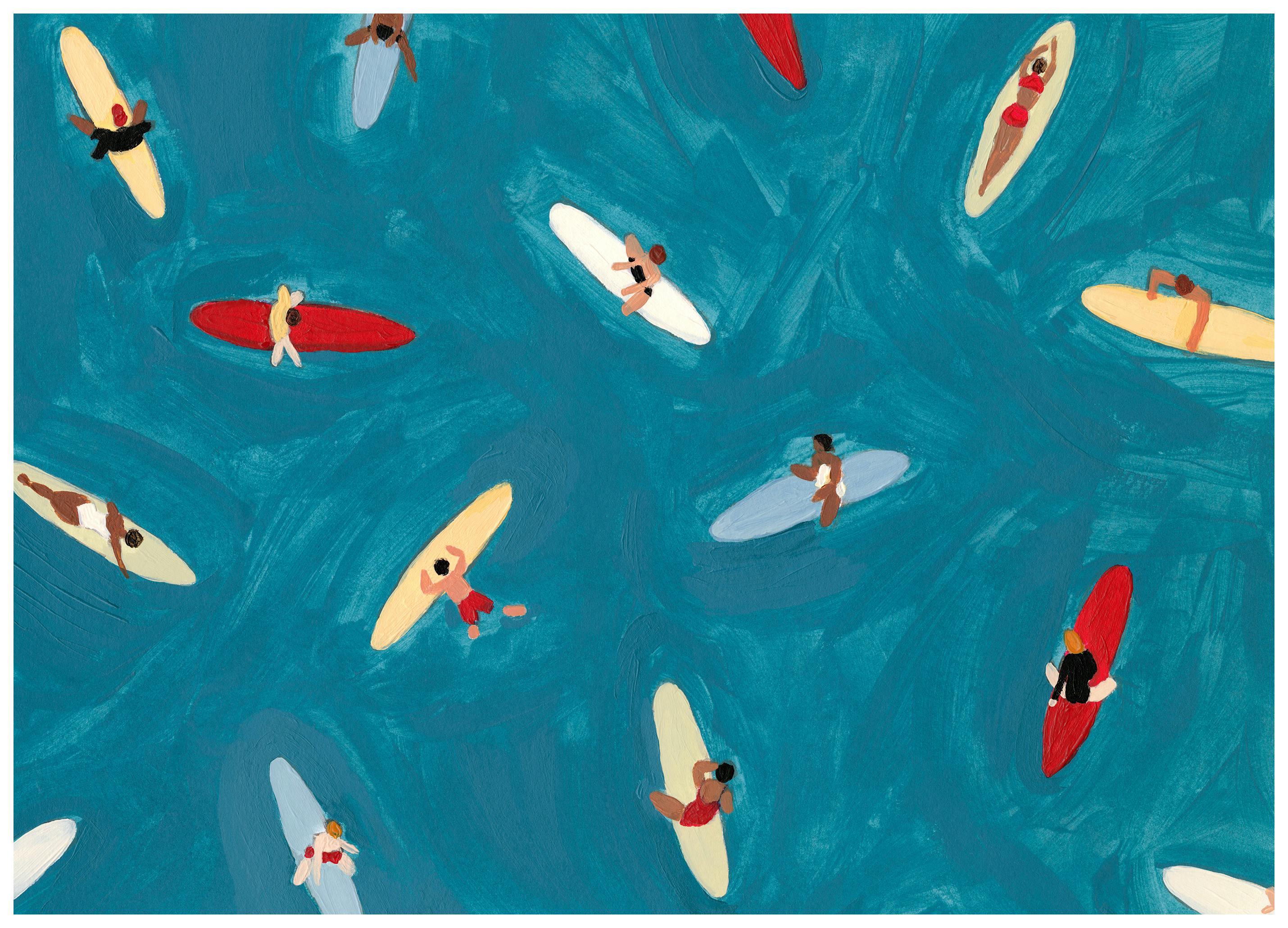 Surfers in the Blue Poster (70x100 cm)
