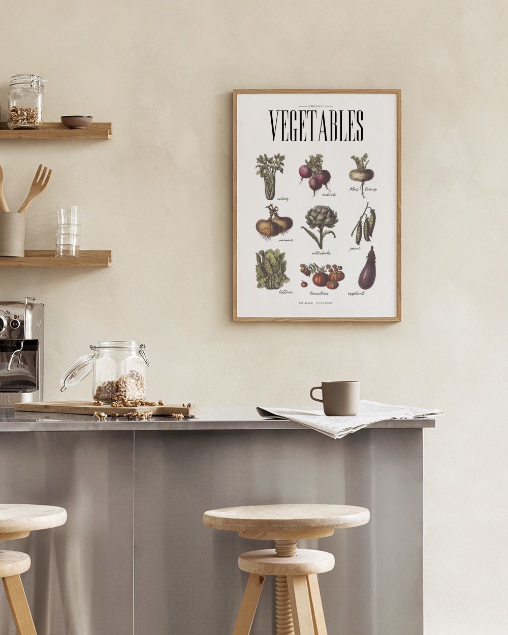 Poster for the kitchen with vegetables | posters and kitchen art