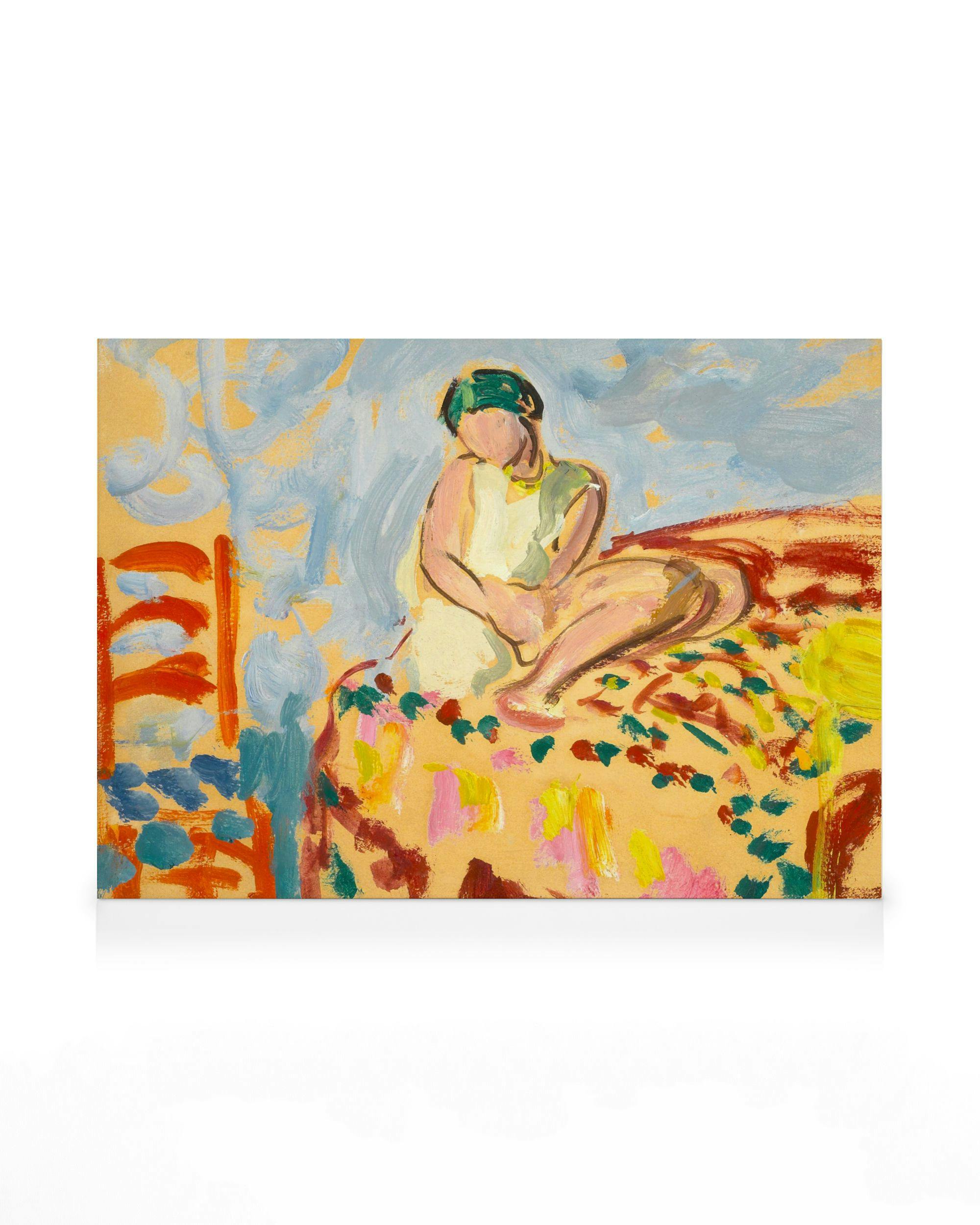Henri Lebasque - Young Woman in a Green Turban Canvastavla 0