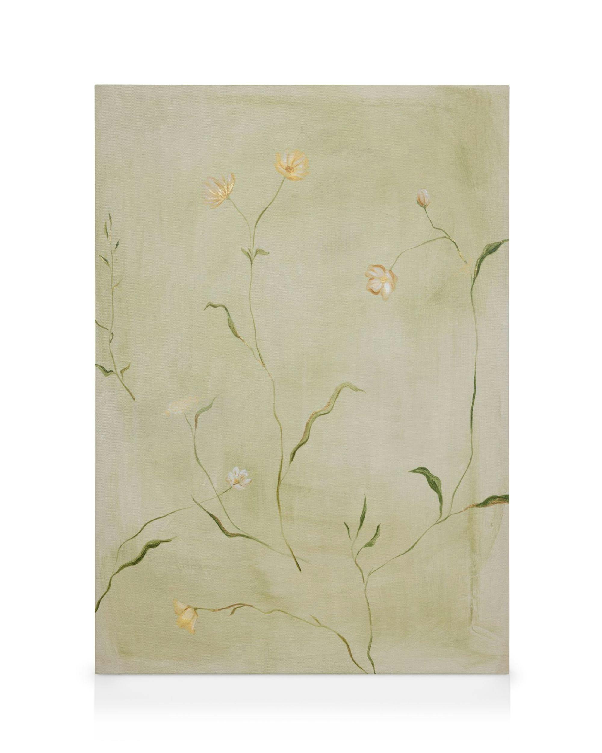 Soft Wildflowers Toile (70x100 cm - Cadre noir)  Peintures
