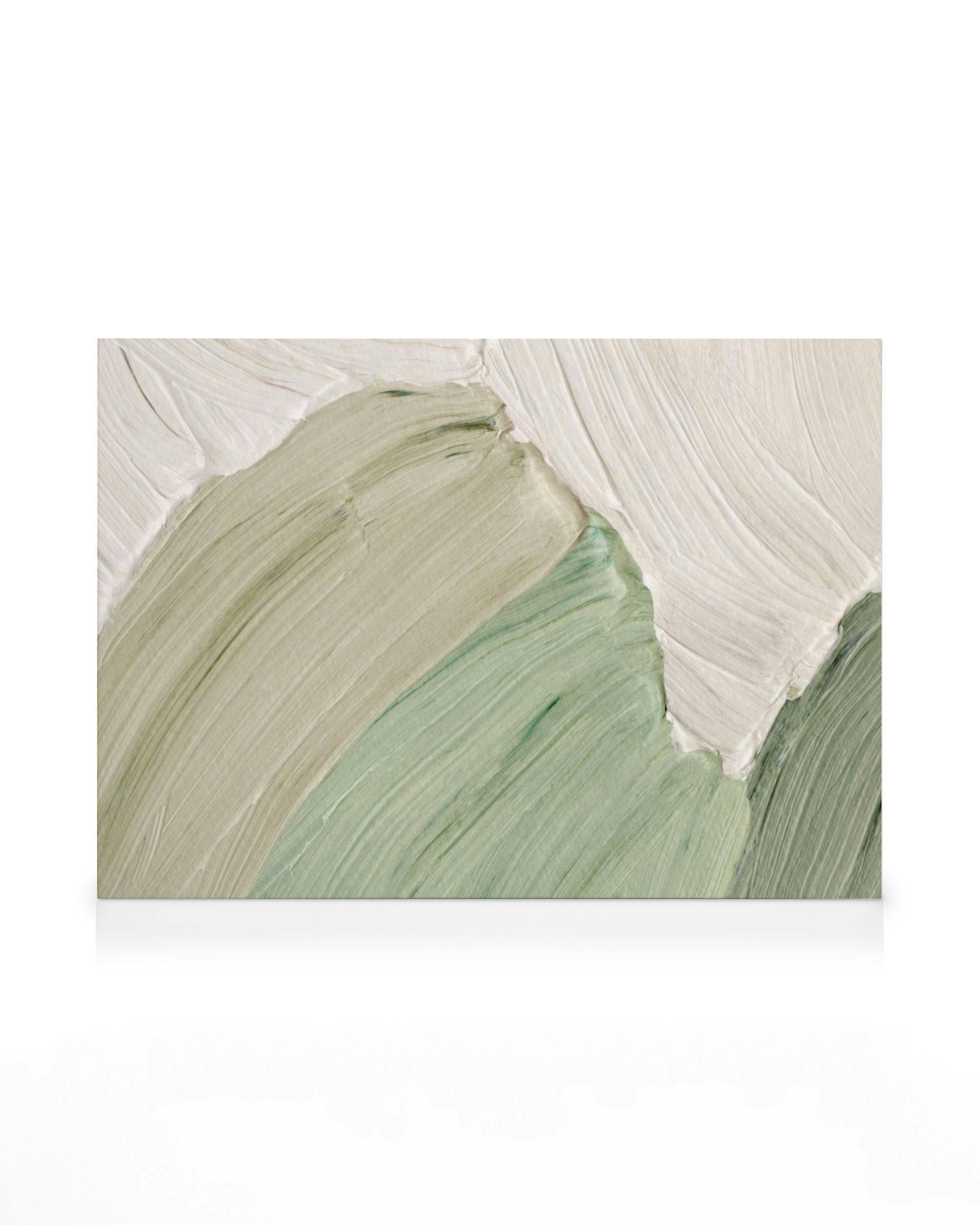 Canvas Prints Sage Abstract Canvas print (50x70 cm - Oak Frame)