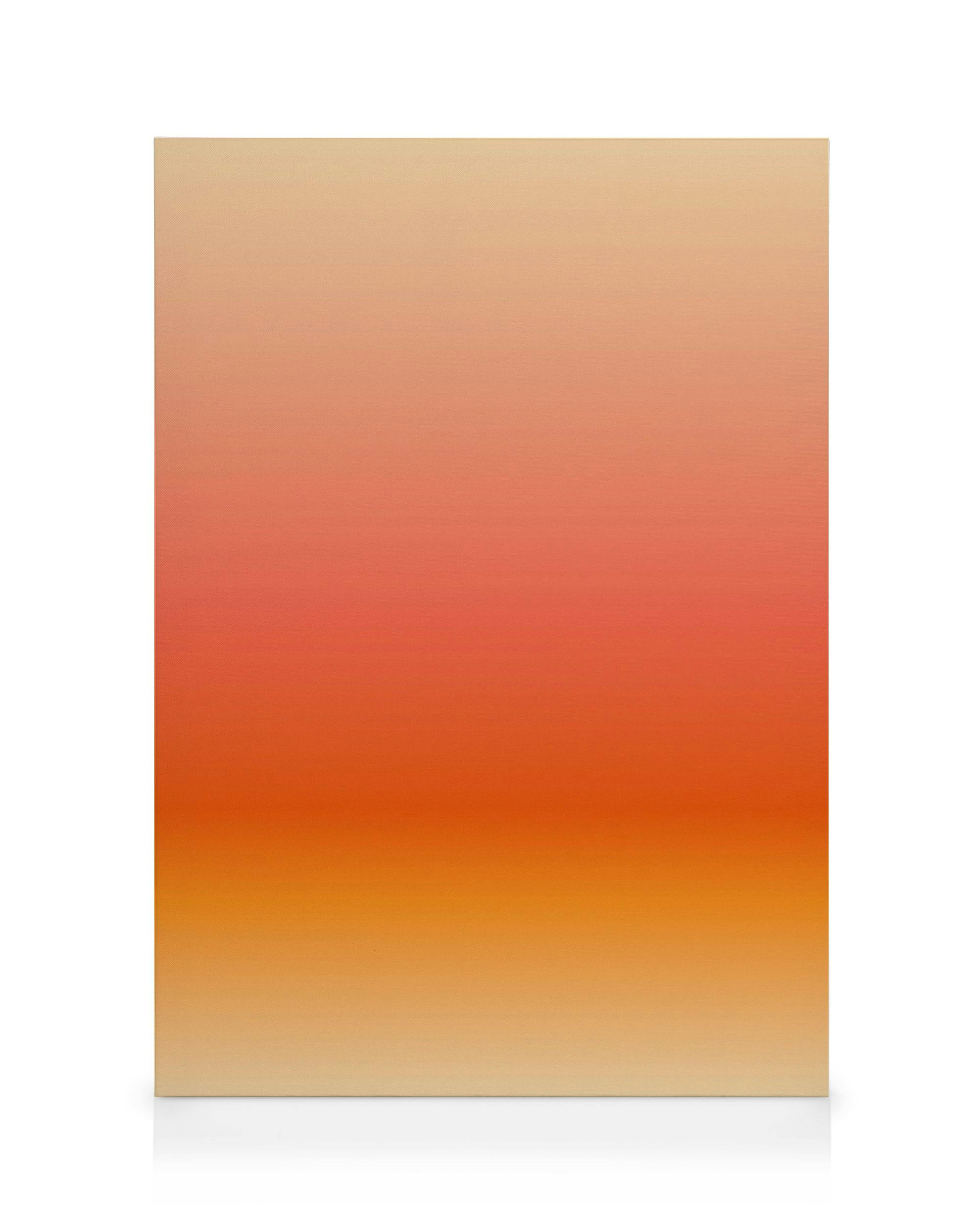 Santa Monica Sunset canvas, warme zonsondergang met horizontale banen van oranje en donkerrood.