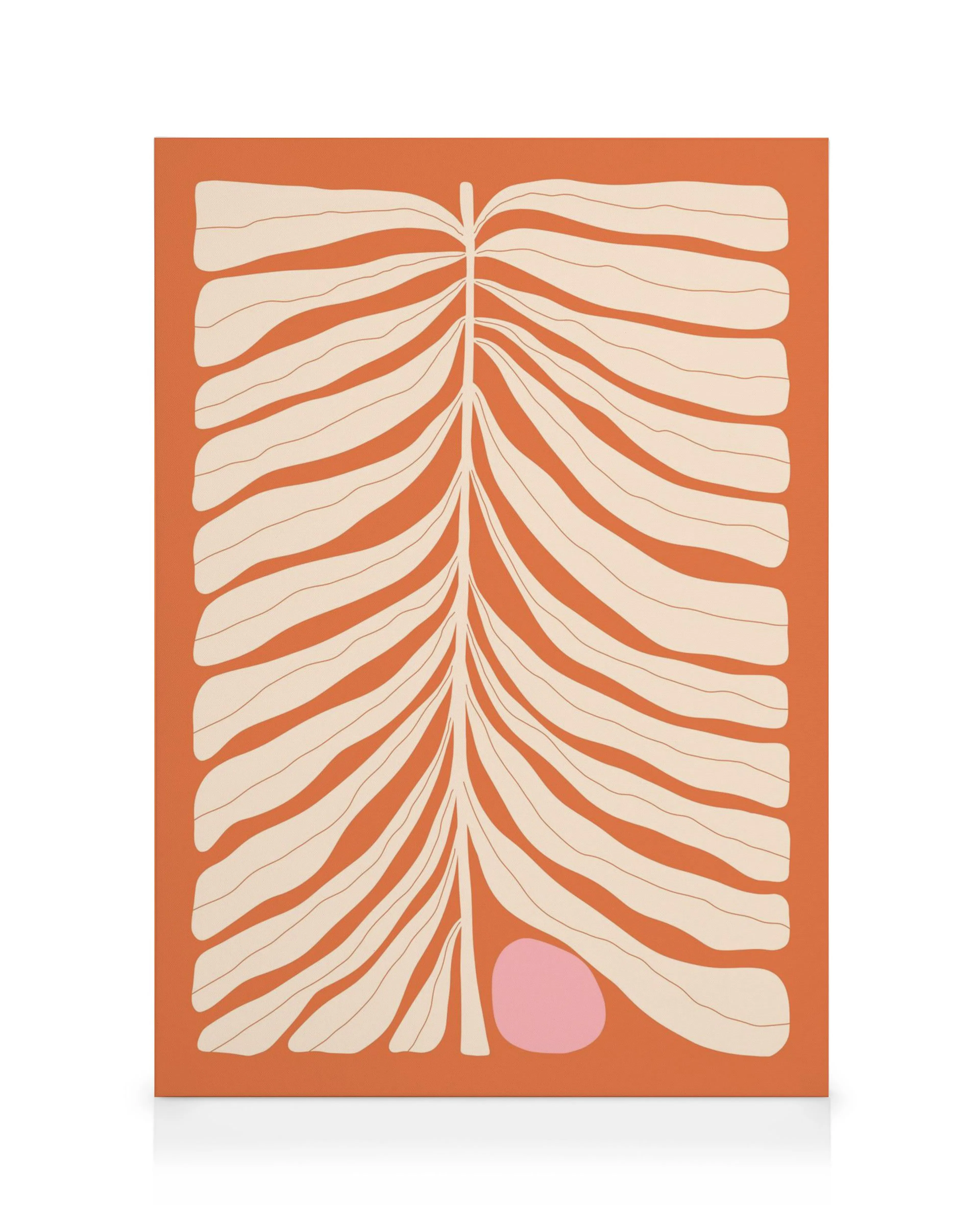 Arlo Leinwandbild: abstraktes Blattmuster in Terrakotta, Beige und Rosa, organisches Design