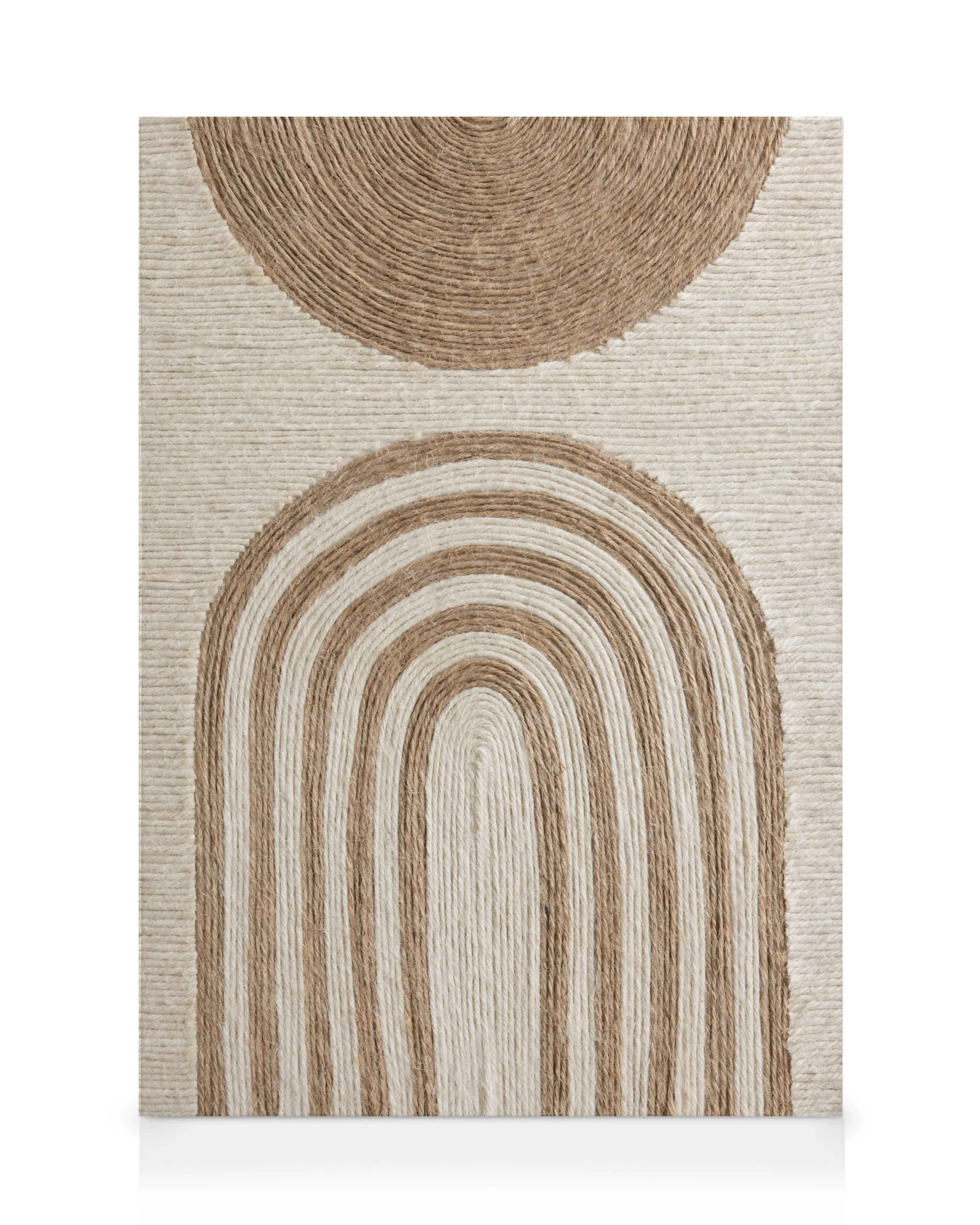 Toile avec motif arches en corde beige et blanc, texture textile