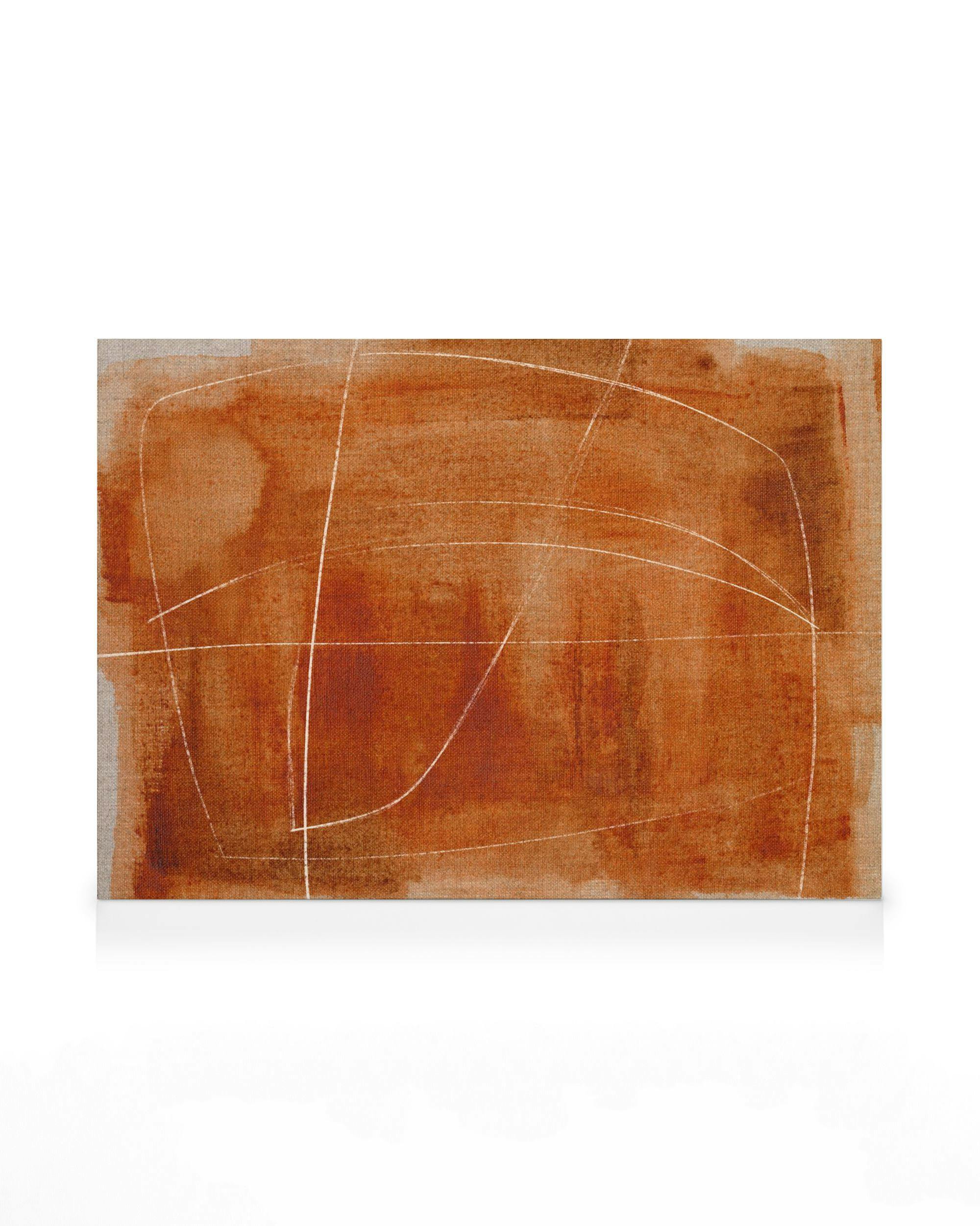 Terracotta Lines Stampa su Tela (70x70 cm)- Arte astratta