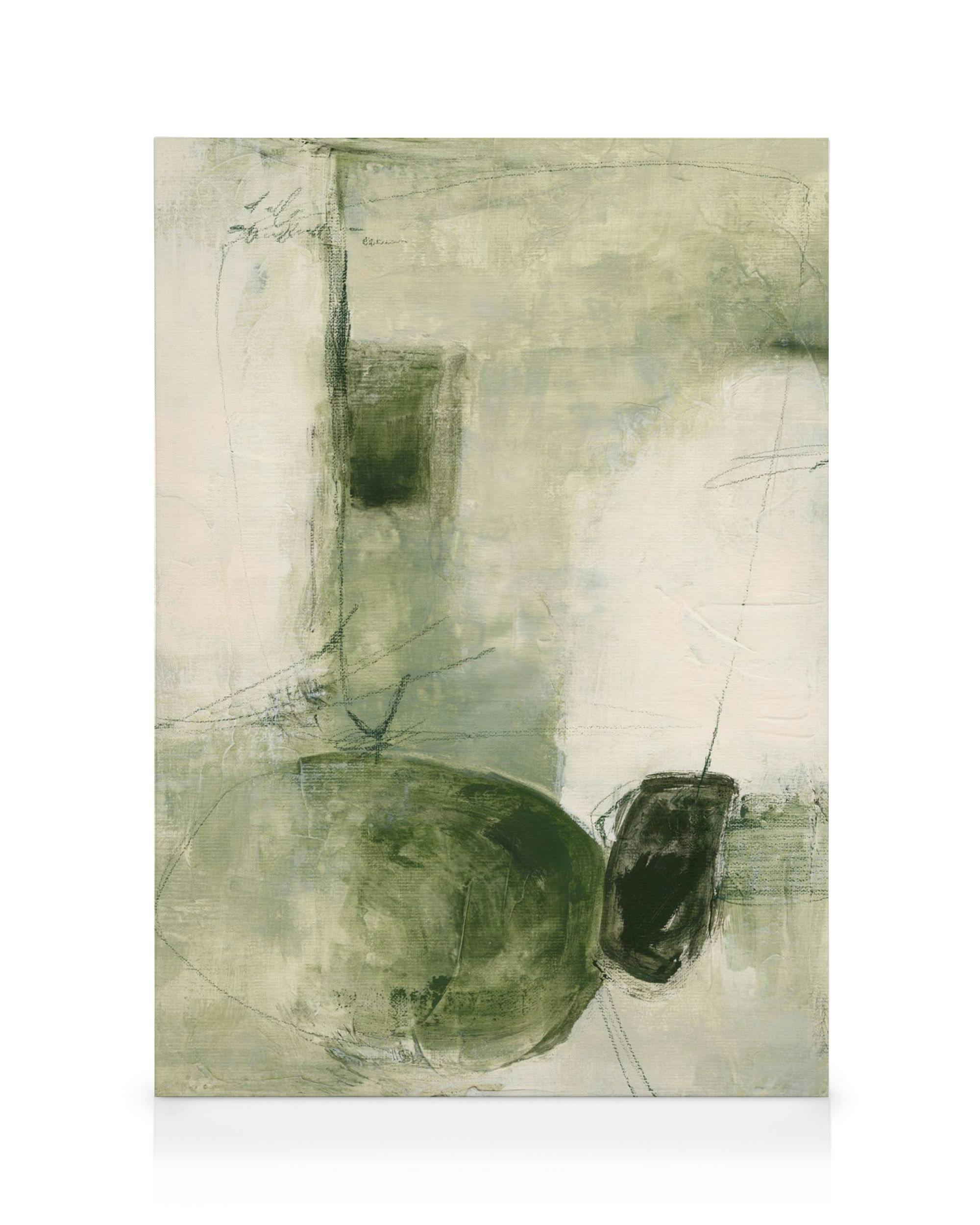 Canvas Prints Contemporary Greens No1 Canvas print (70x100 cm - Black Frame)