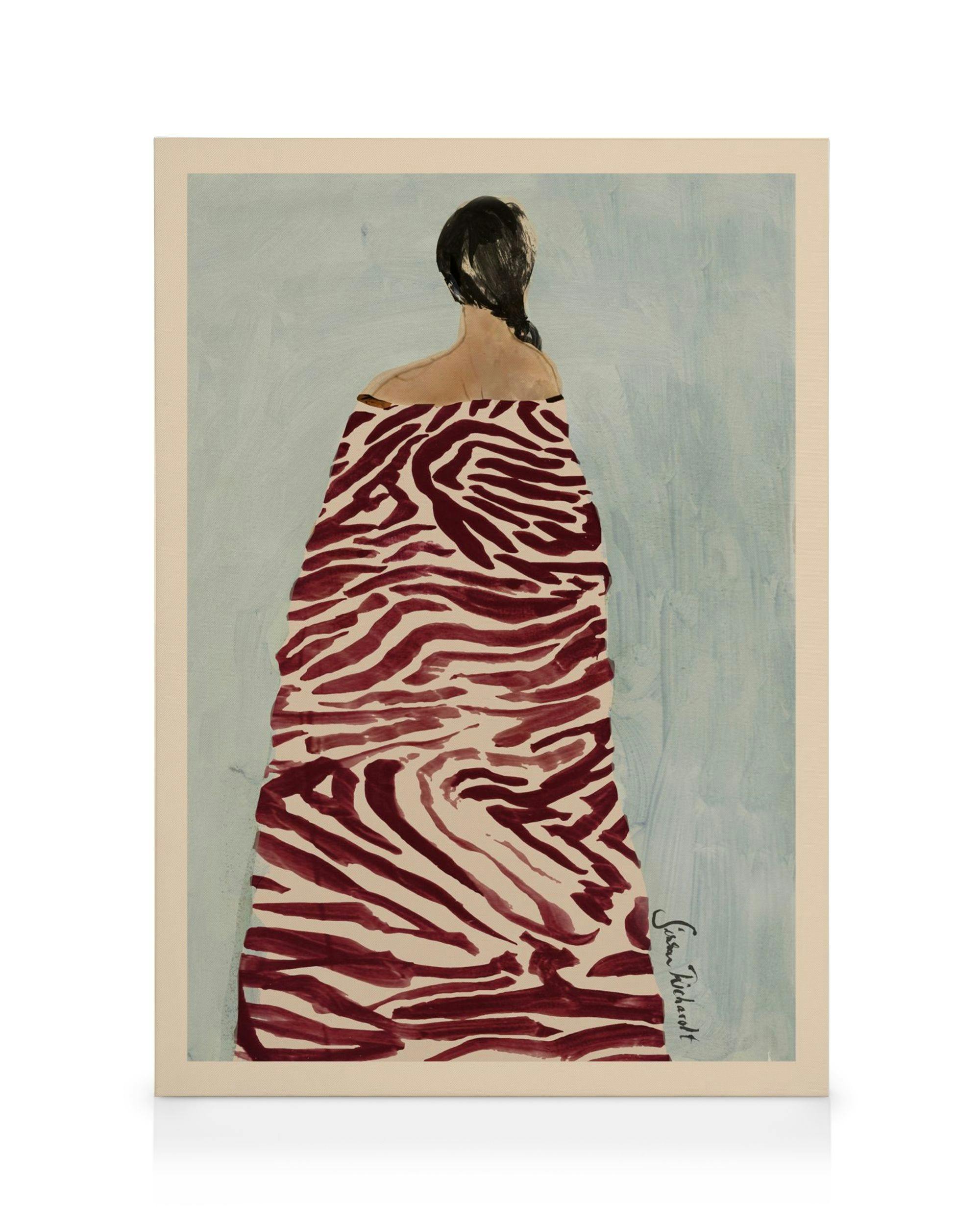 Sissan Richardt - Zebra Robe Toile (70x100 cm - Cadre noir)  Artistes vedettes