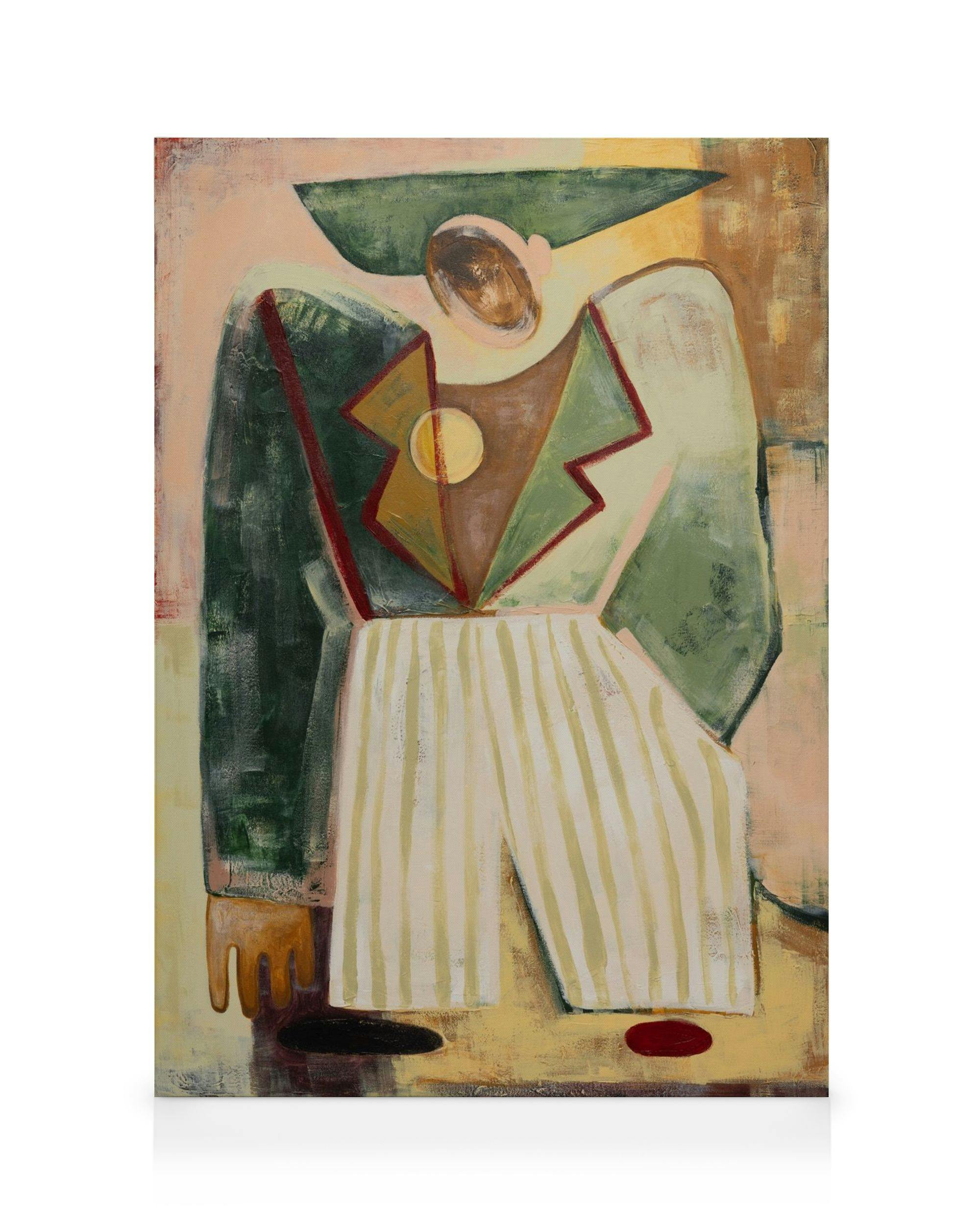 Canvas Prints Figure in Suit Canvas print (70x100 cm - Black Frame)