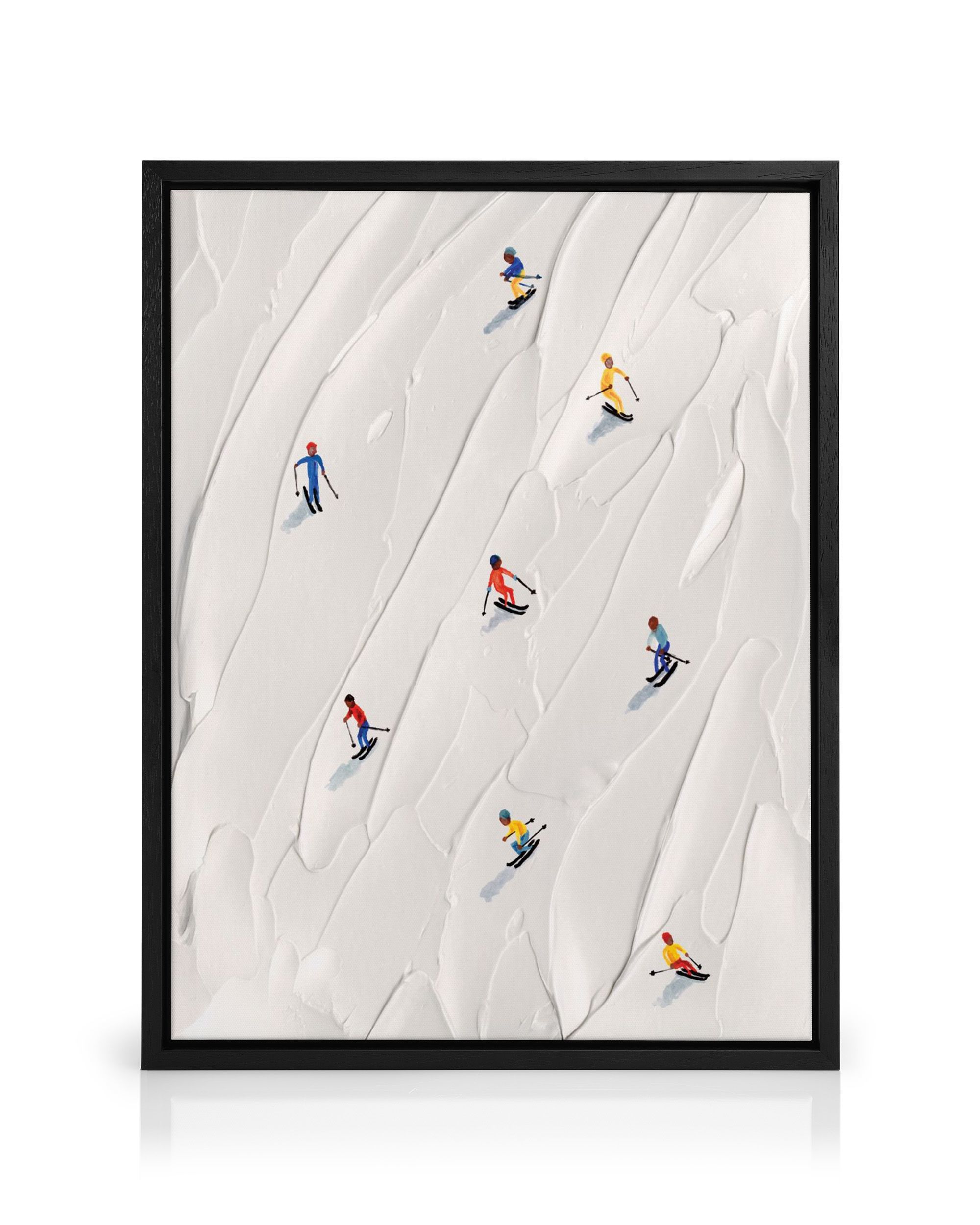 Stampa artistica da parete su tela da sci con 4 pannelli, decorazione da parete per montagne invernali e attrezzature da sci, pronta da appendere, 122,9 x 83,8 cm