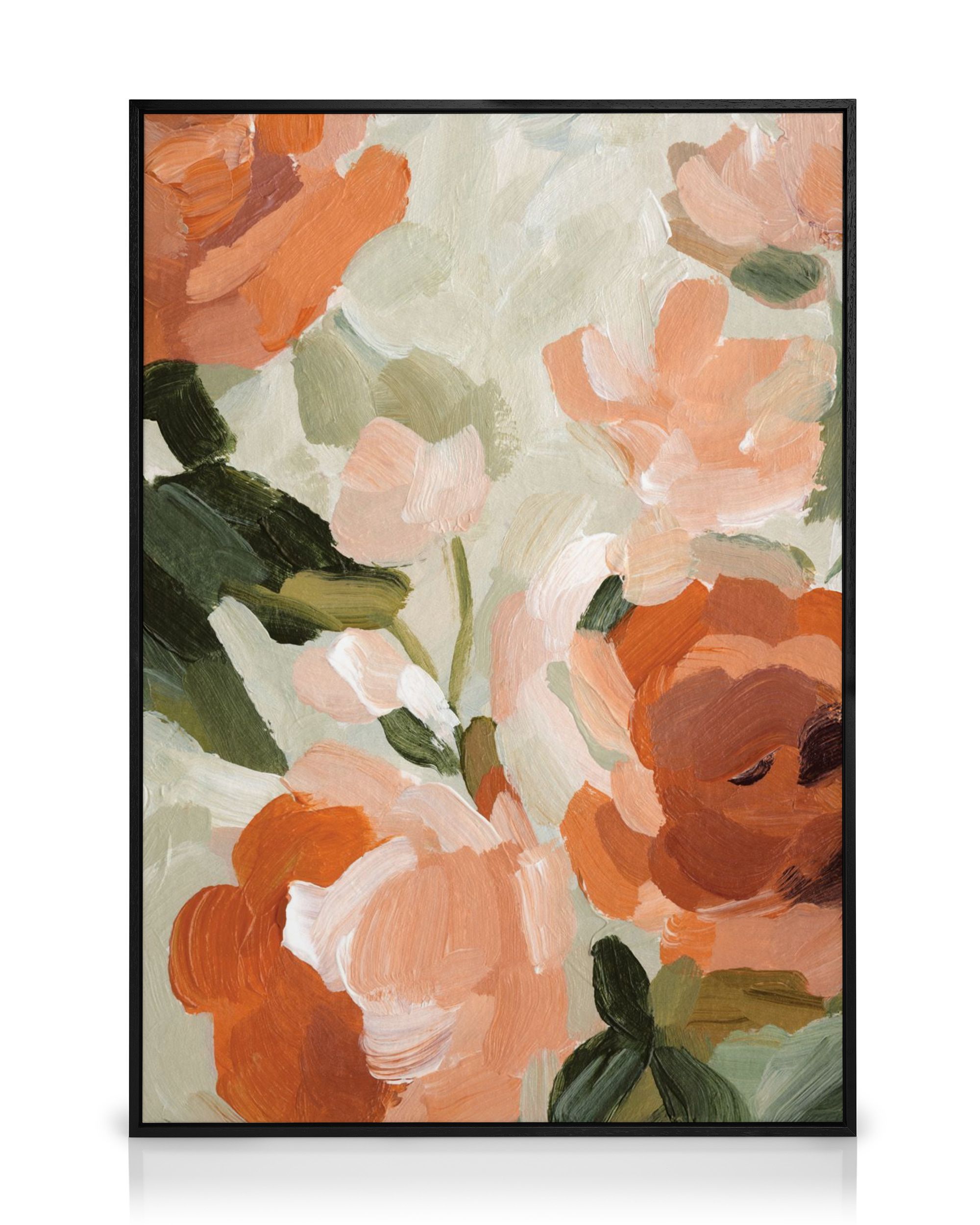 v*d様 O PROJECT BRUSHED LT CANVAS EASY CA Soft Rustic Florals No2 Canvas Print – Abstract Flower Print