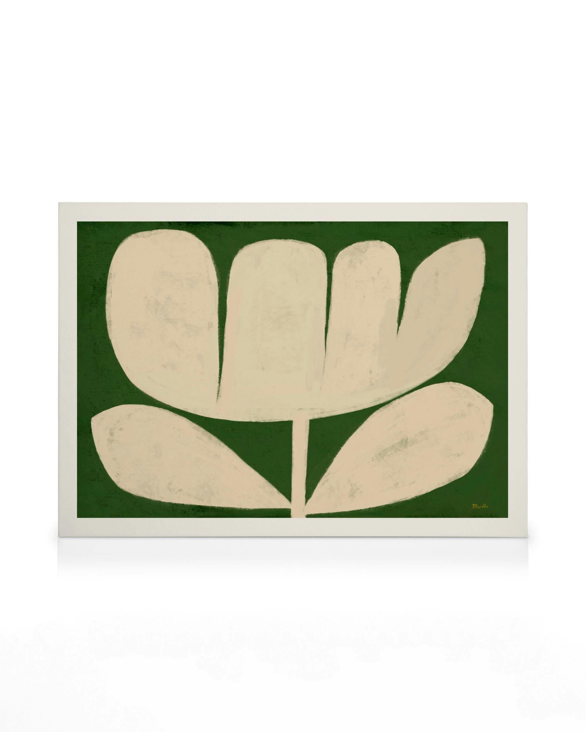 Telas decorativas Marco Marella - Flower on Green Quadro em tela (50x70 cm)