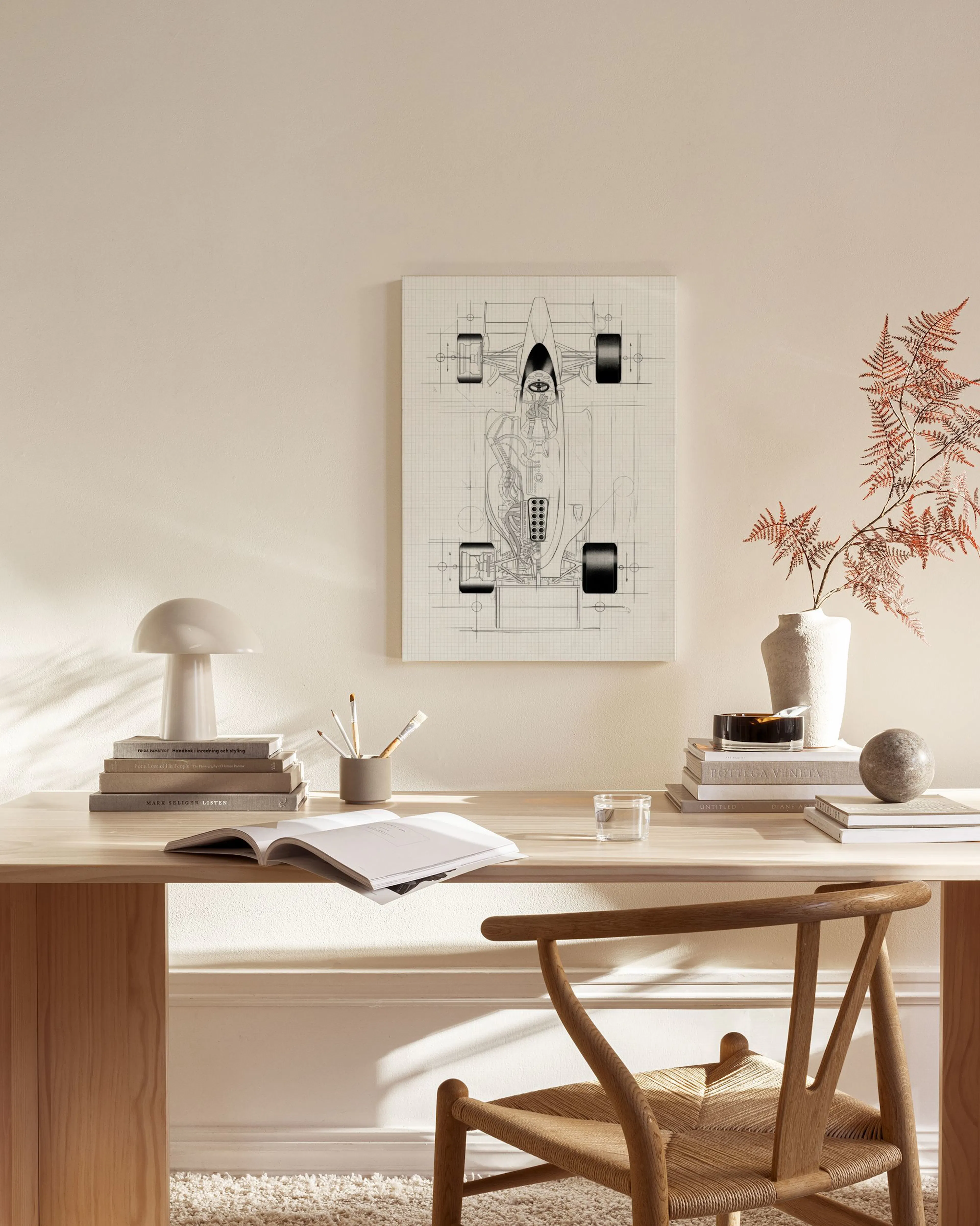 Tranh Illustrations Racing Car Sketch Canvas print