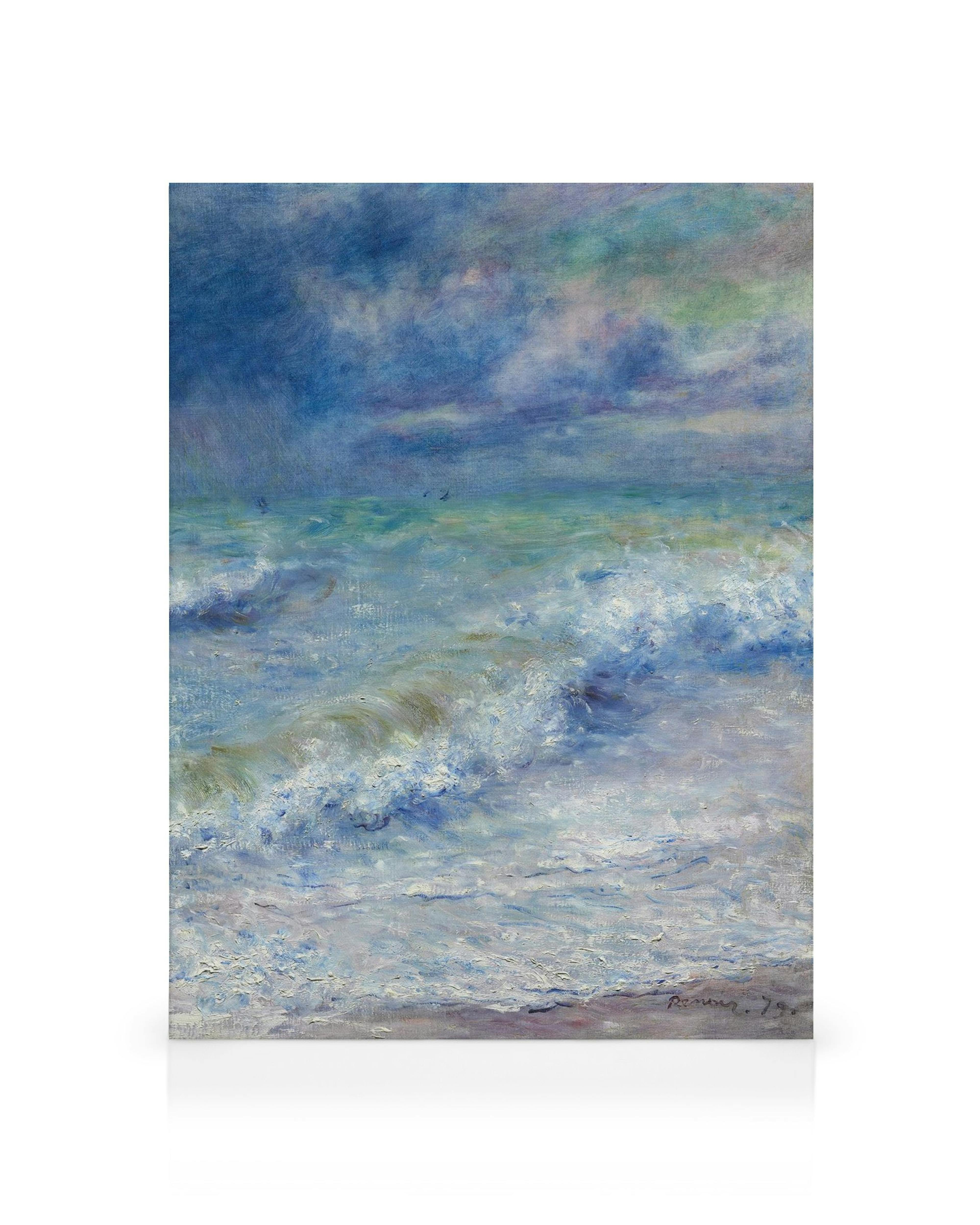 Renoir Seascape canvas print, blue and green ocean waves under a cloudy sky