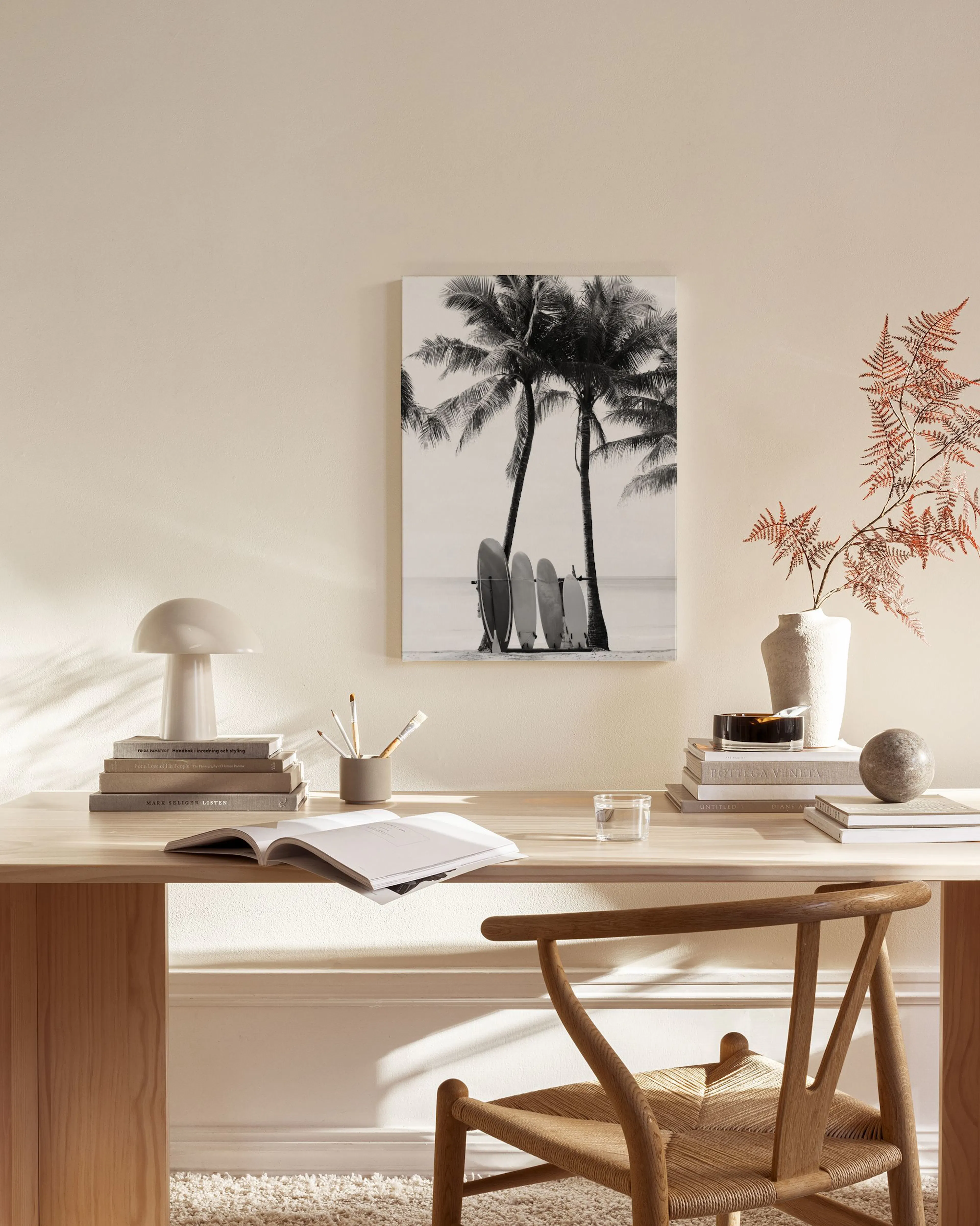 Tranh Thiên Nhiên Surfboards BW Canvas print