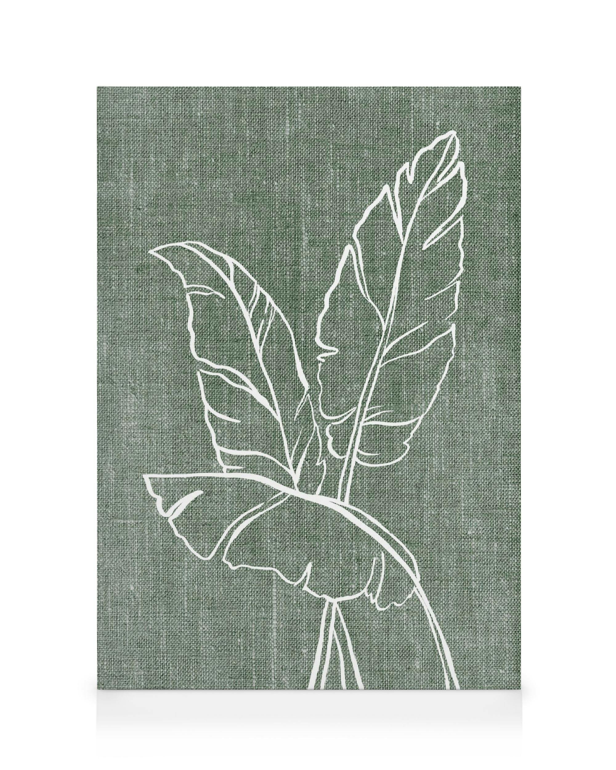 Canvas Prints Green Linen Leaves Canvas print (30x40 cm - Black Frame)