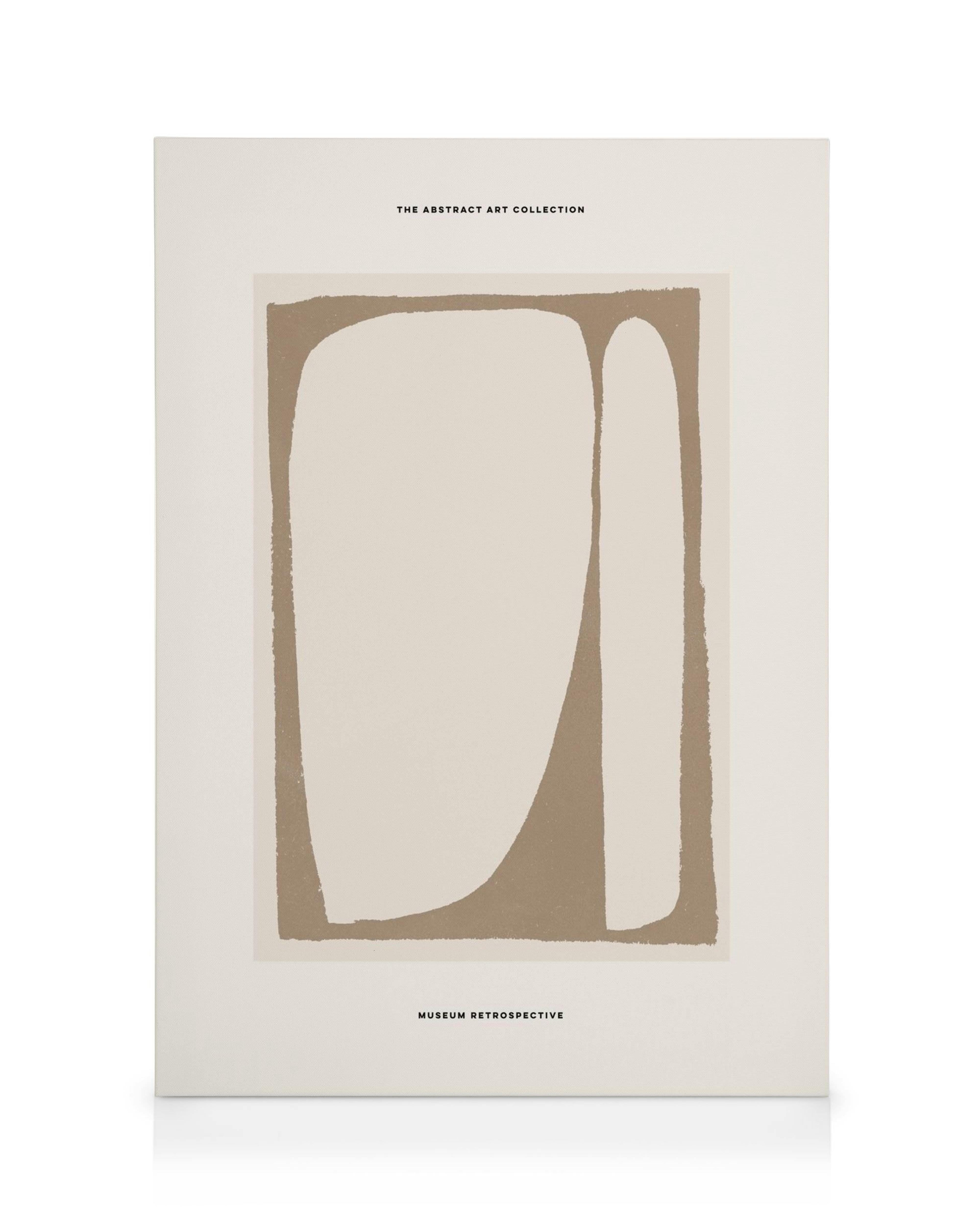 Beżowy obraz na płótnie z brązowym, abstrakcyjnym kształtem wazonu, nowoczesna sztuka ścienna, płótno artystyczne