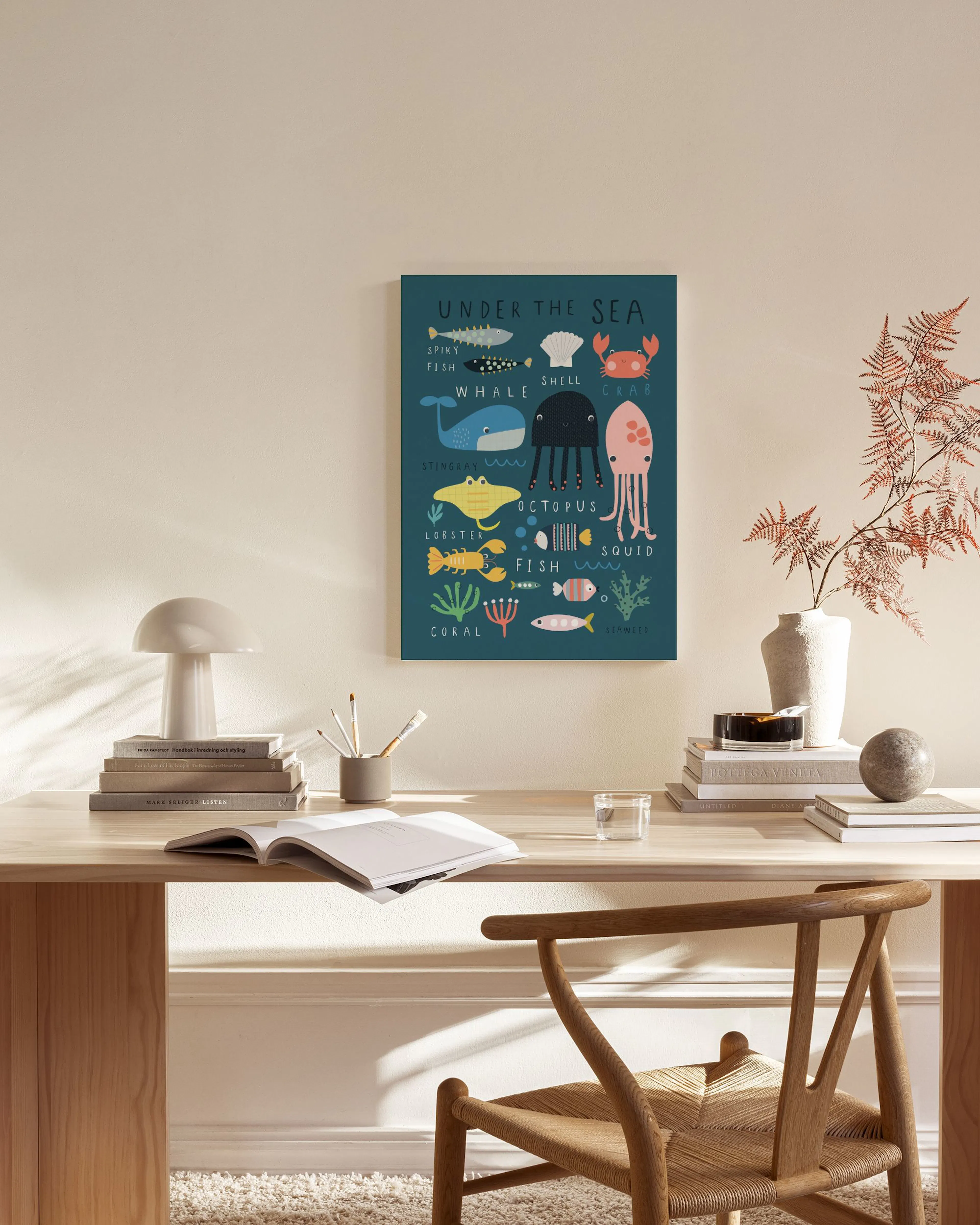 Tranh Illustrations Under The Sea Canvas print