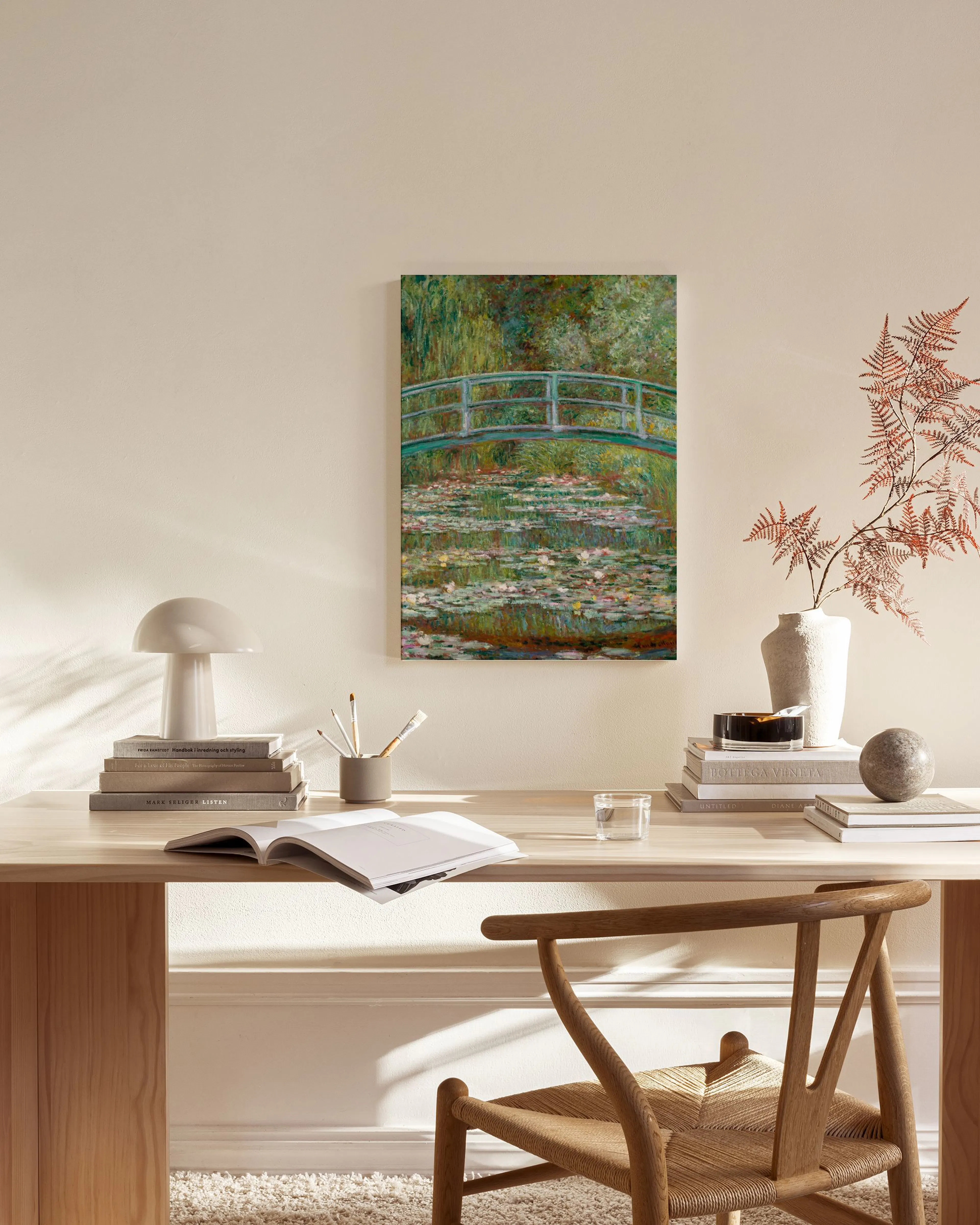 Tranh Thiên Nhiên Monet - Bridge over a Pond of Water Lilies Canvas print
