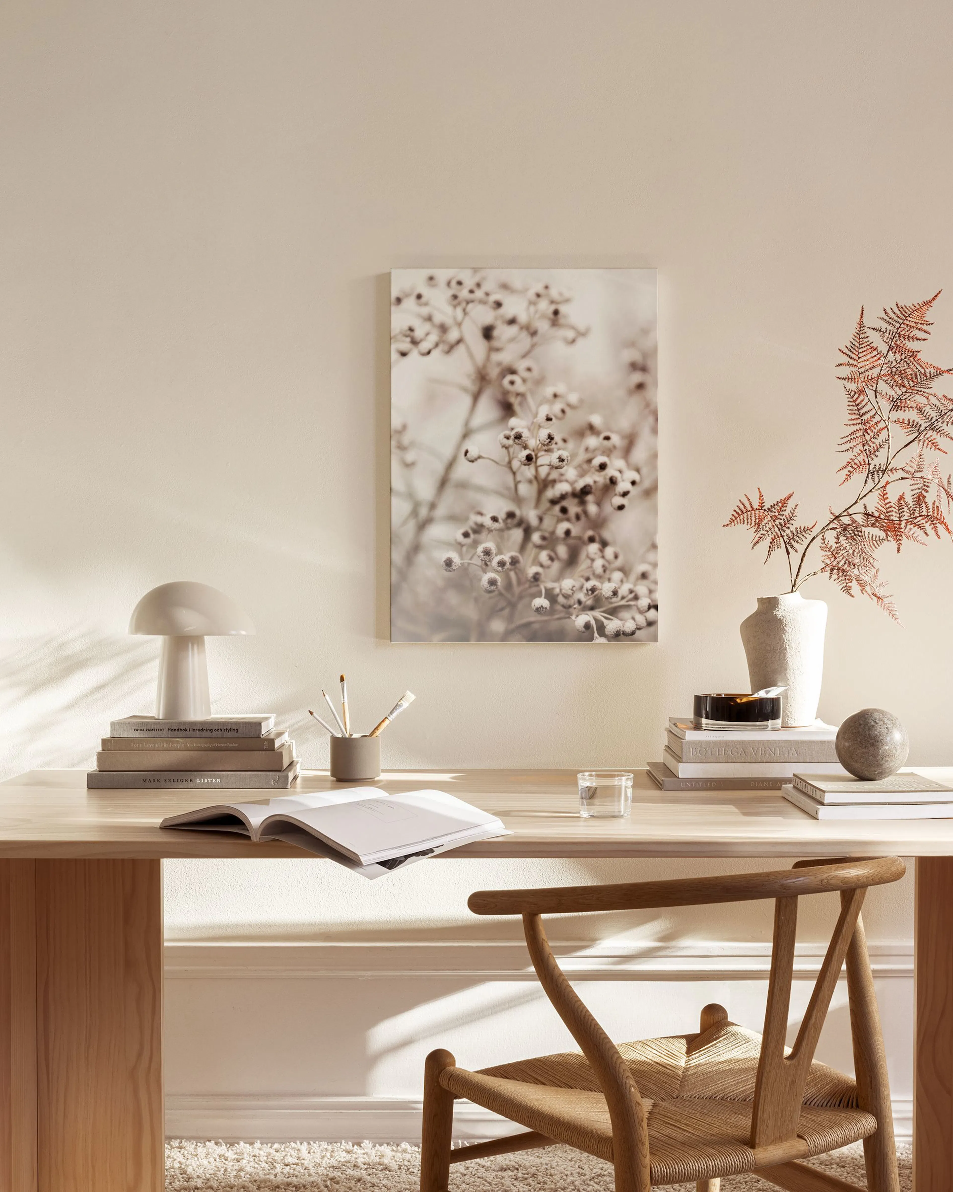 Tranh Botanical Beige Botanical Bokeh No2 Canvas print