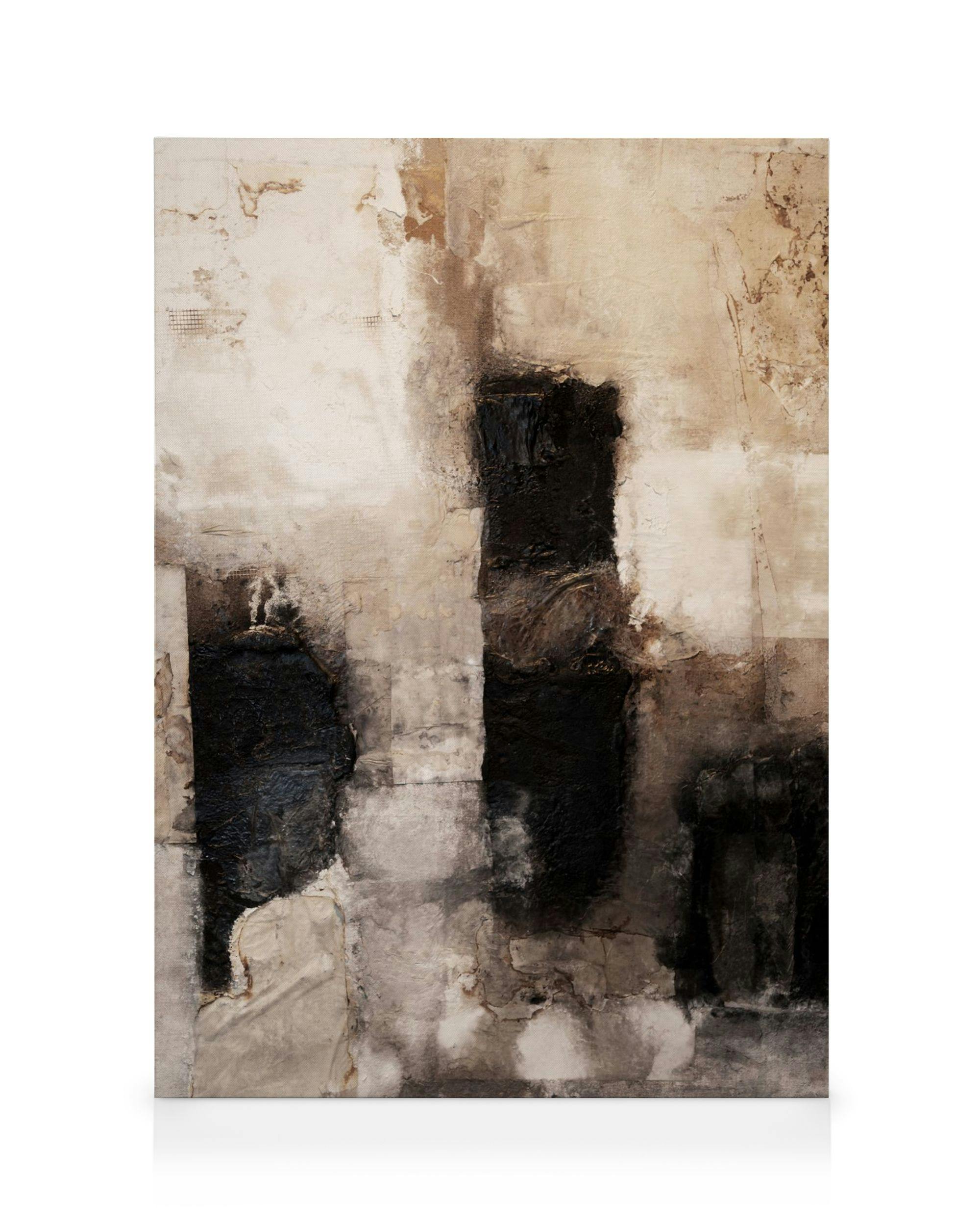 Beige Art Toile (50x70 cm - Cadre de chêne) - Toiles par Desenio