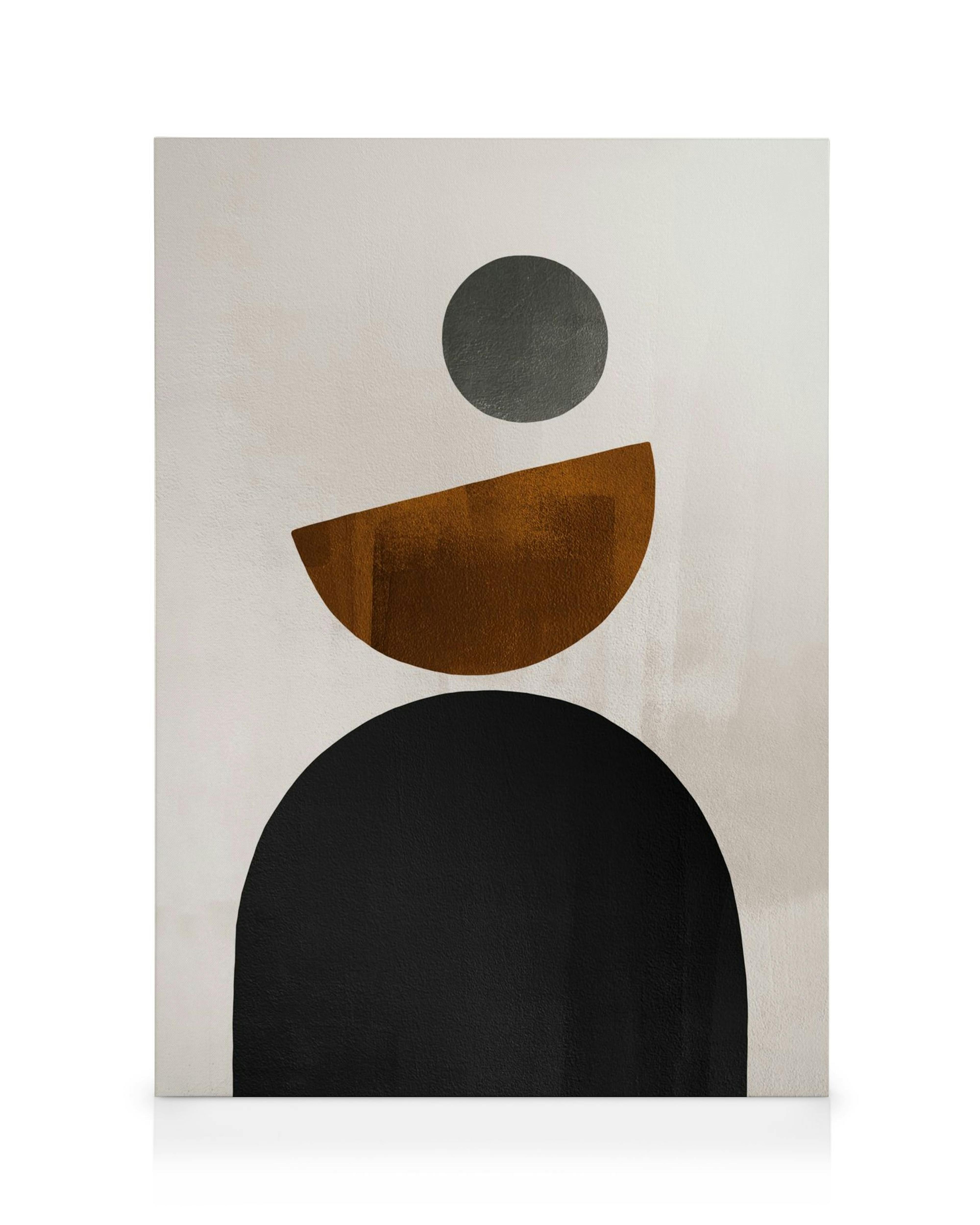 Κάμβας Weimar Shapes No1, γεωμετρικά σχήματα σε γήινες αποχρώσεις.