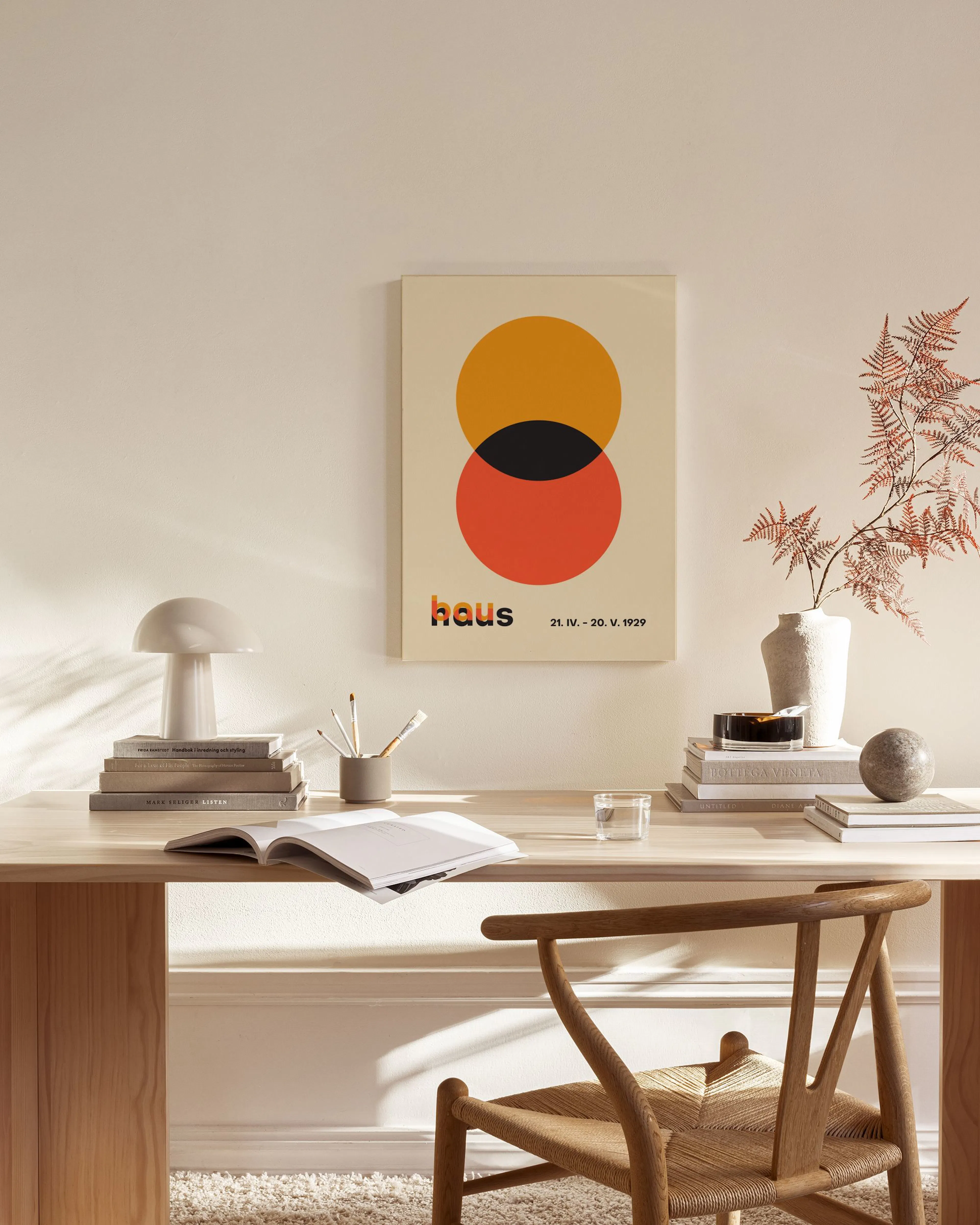 Tranh Graphic Bauhaus Circles Canvas print