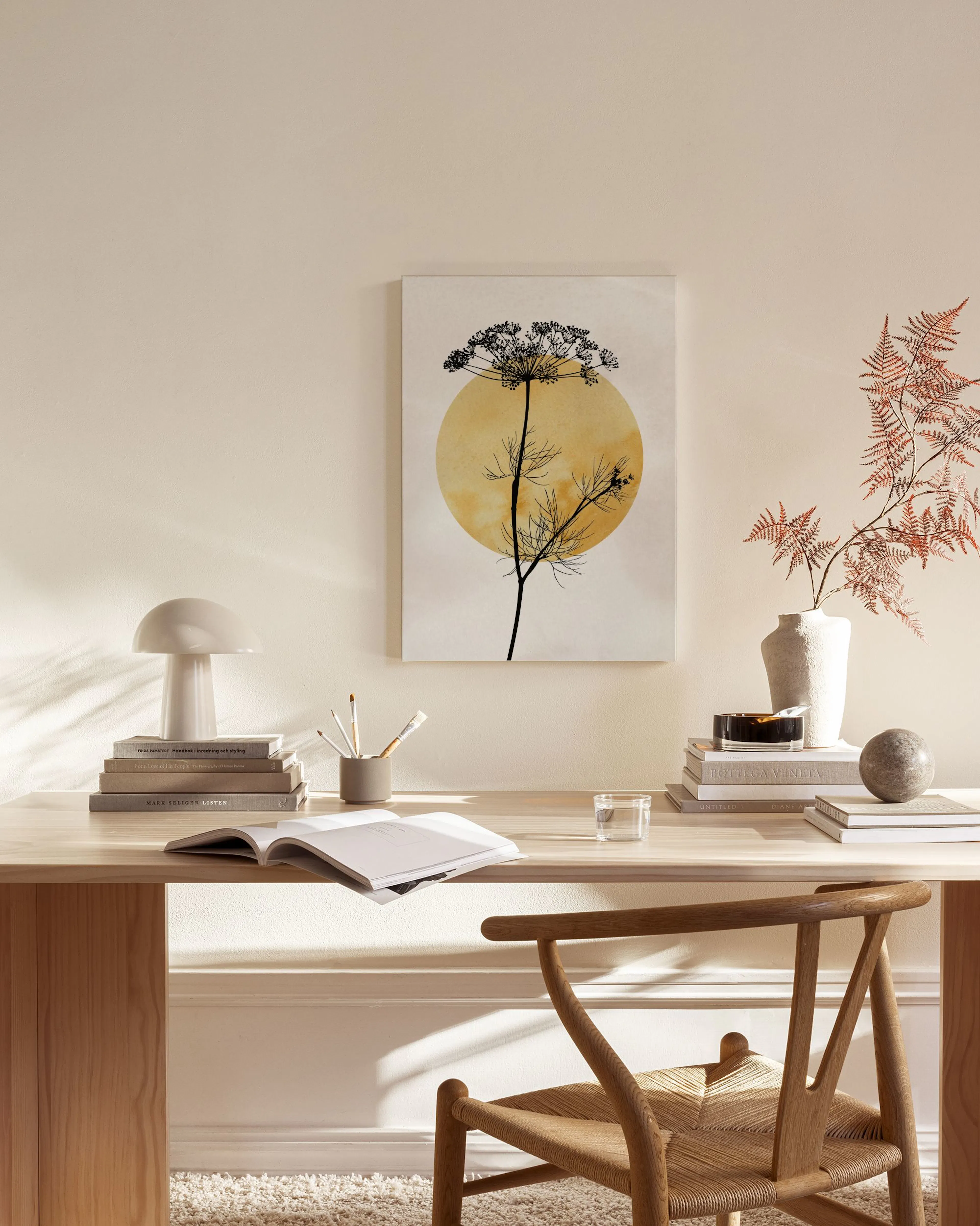 Tranh Illustrations Anthriscus Silhouette Canvas print