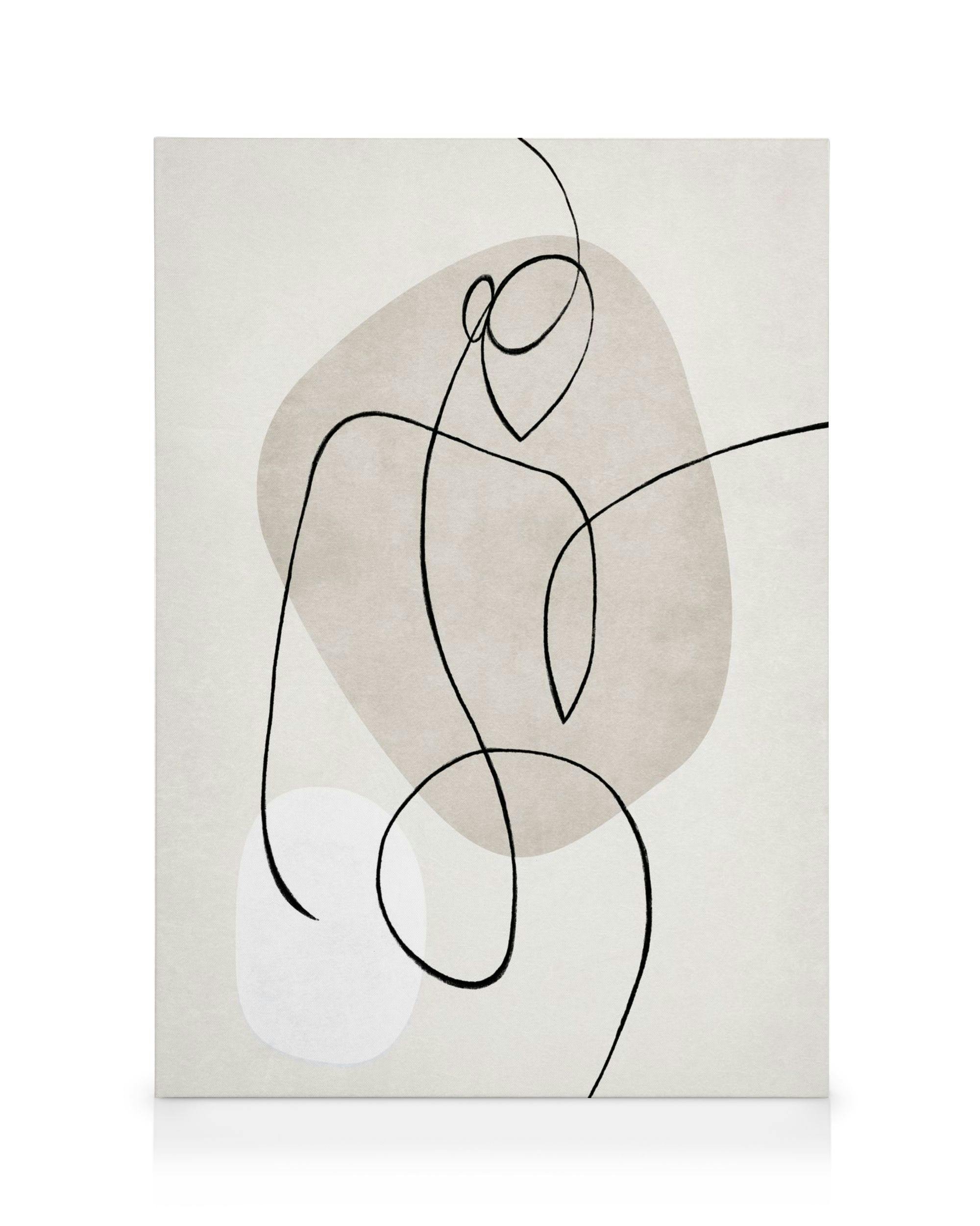 Canvas Schilderijen Artful Lines No2 Canvas (50x70 cm - Fotolijst Eiken)