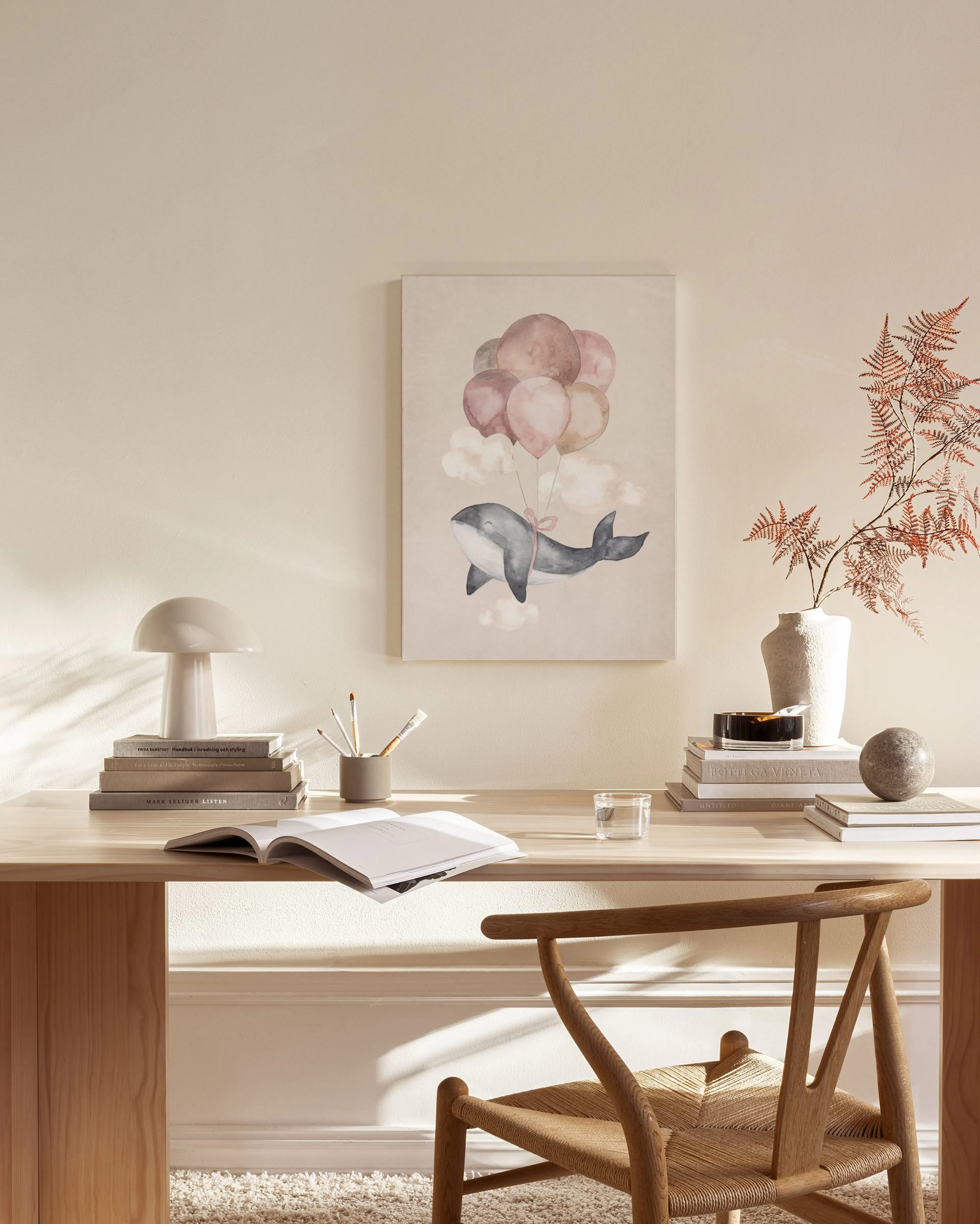 Tranh Illustrations Dreaming Whale Canvas print
