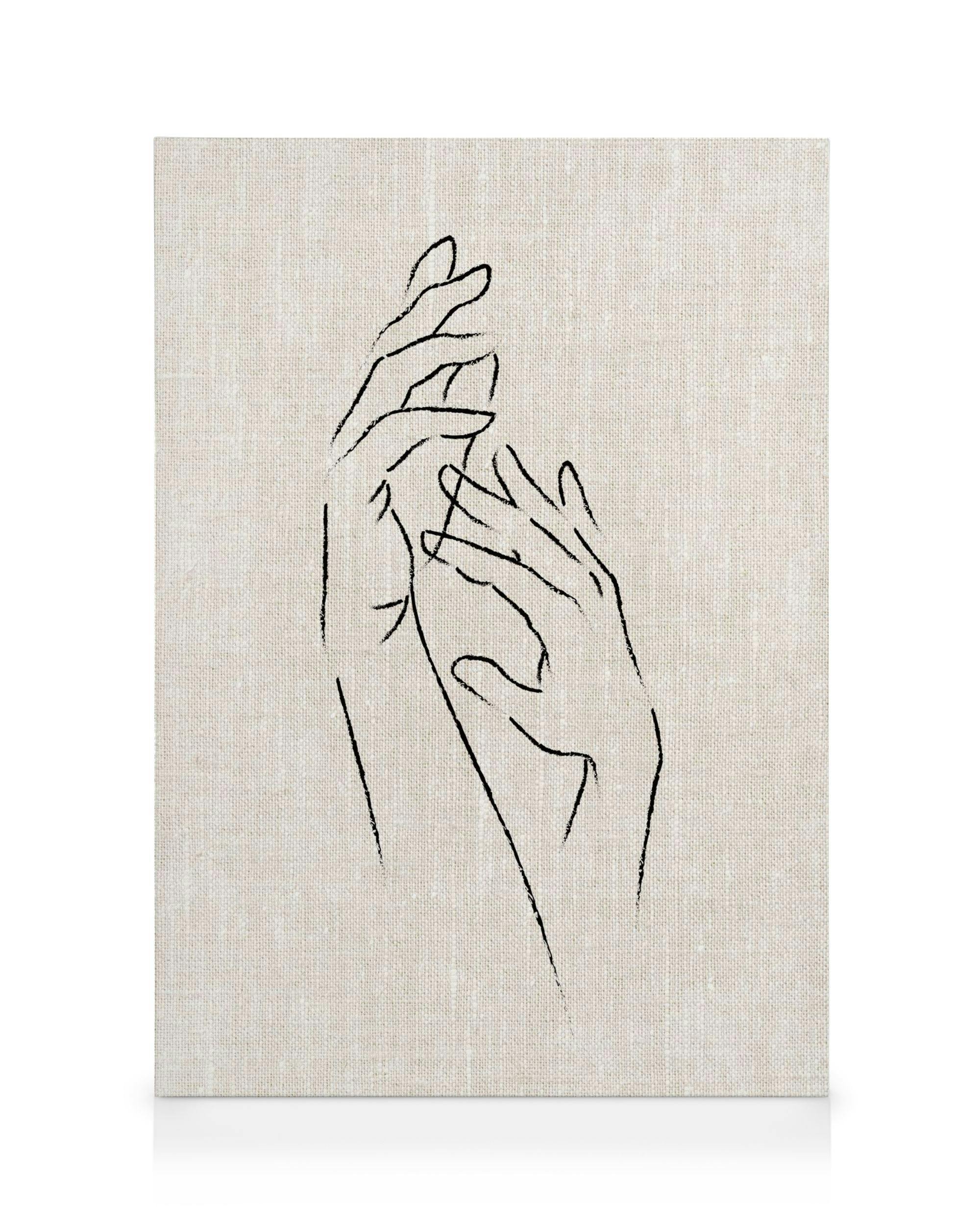 Τέχνη γραμμής χεριών σε καμβά, μινιμαλιστικό σκίτσο, αφηρημένη διακόσμηση τοίχου. Texture Line Hands.