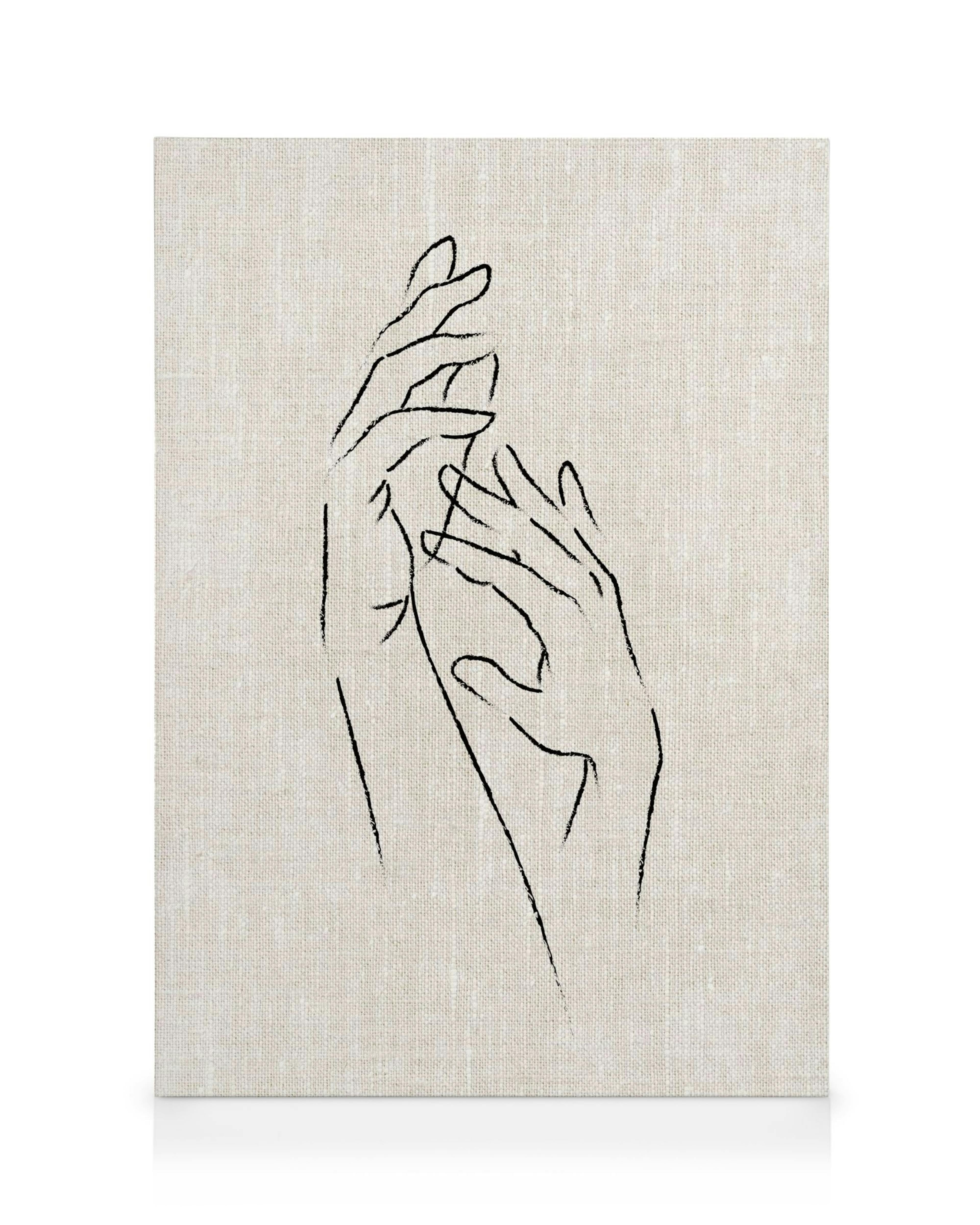 Τέχνη γραμμής χεριών σε καμβά, μινιμαλιστικό σκίτσο, αφηρημένη διακόσμηση τοίχου. Texture Line Hands.
