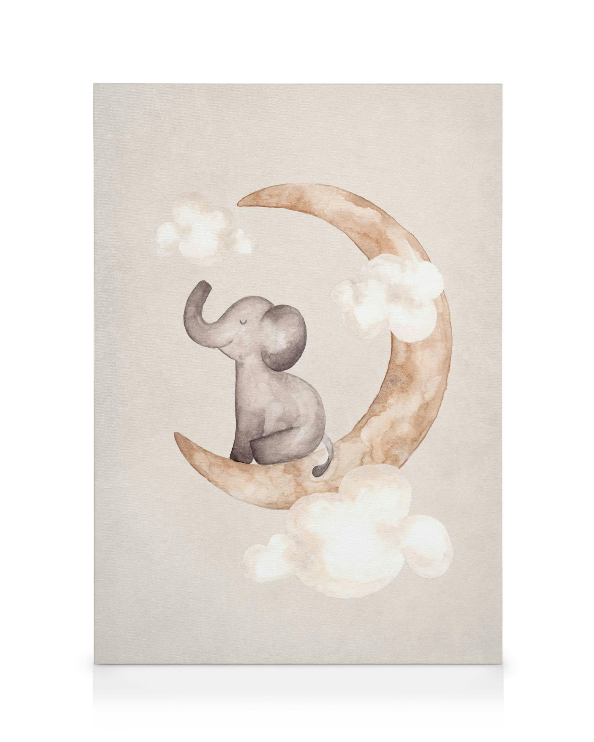 Canvas Prints Dreaming Elephant Canvas print (50x70 cm - Black Frame)