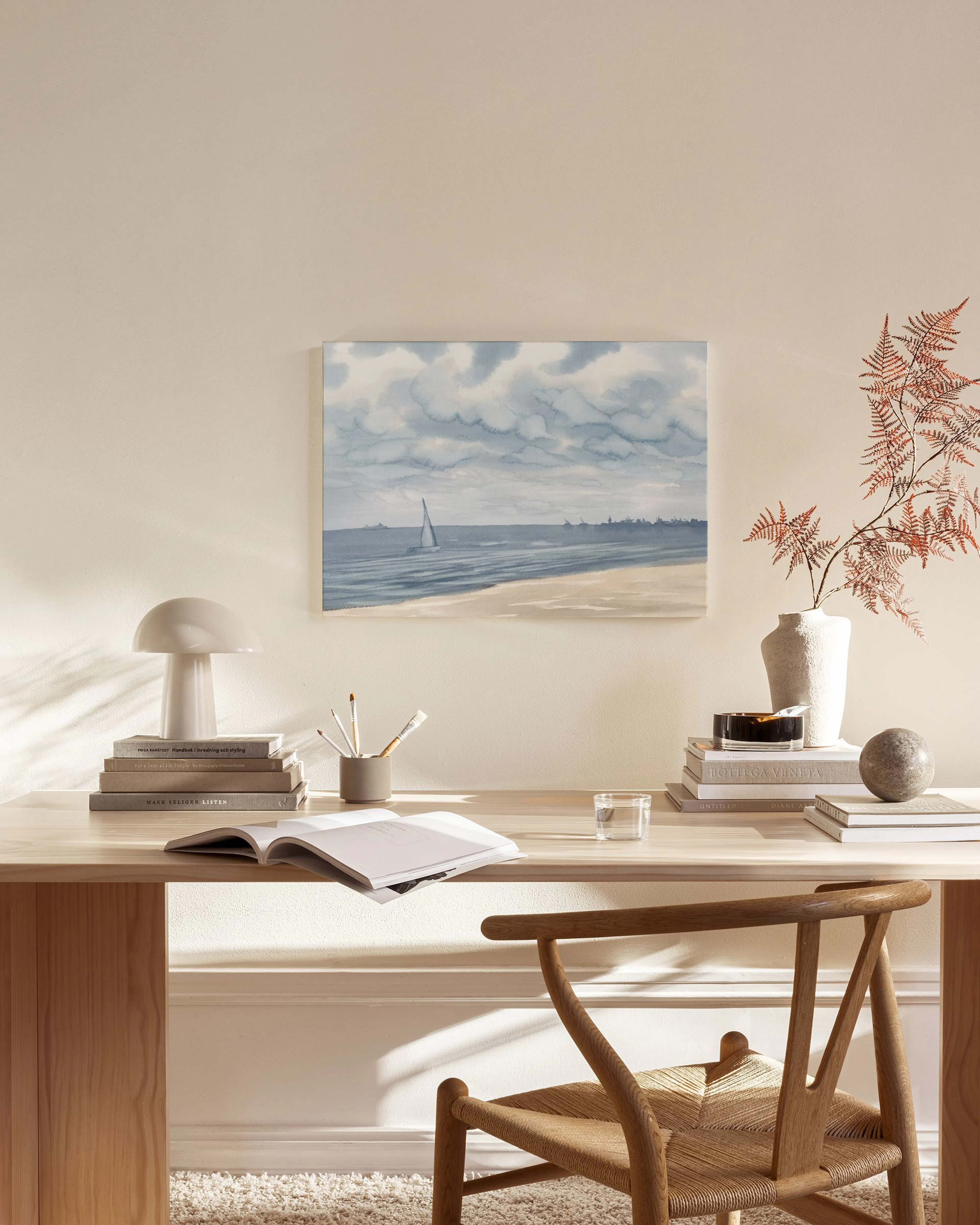Tranh Thiên Nhiên Watercolor Seascape Canvas print