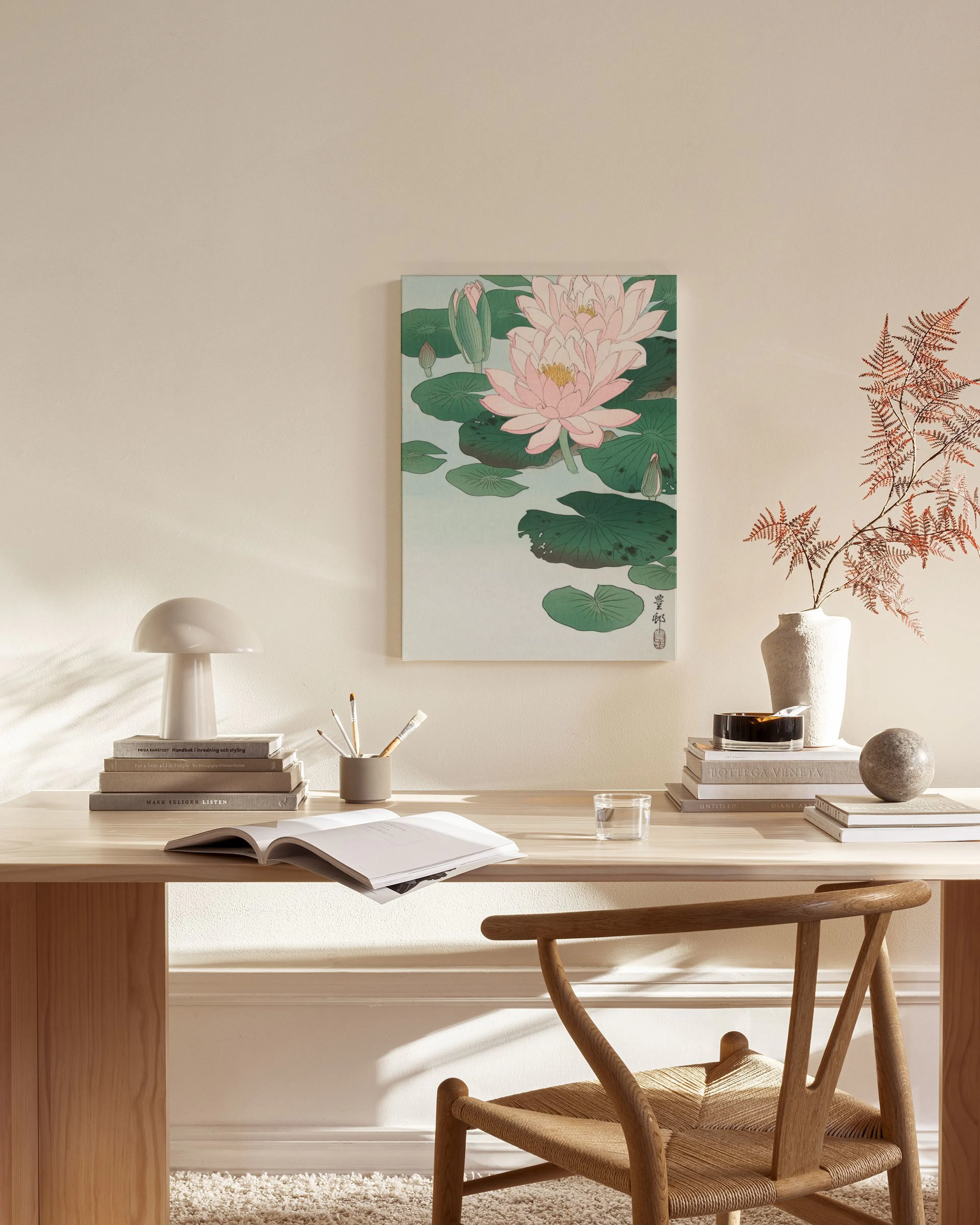 Tranh Illustrations Ohara Koson - Water Lily Canvas print