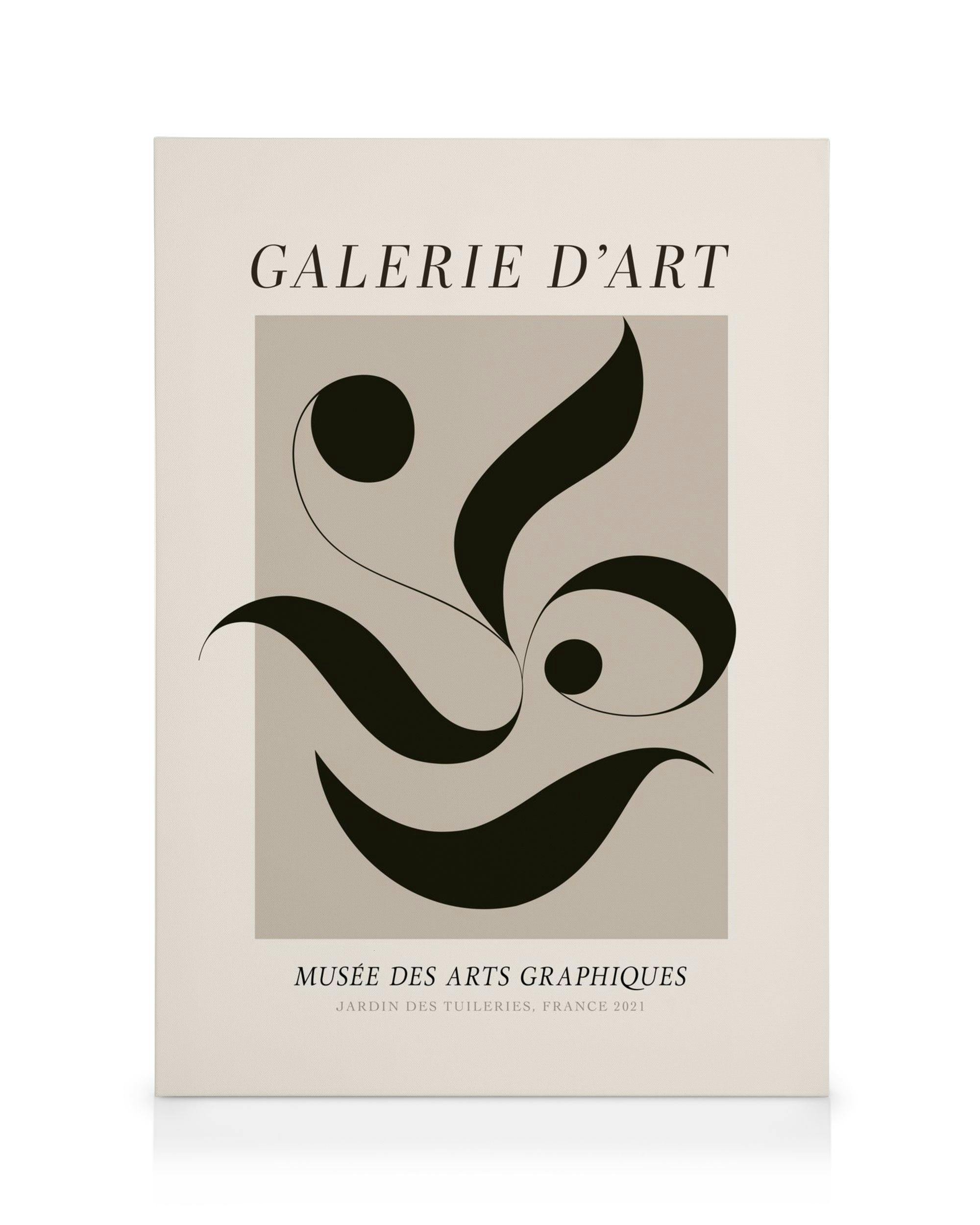 Galerie D'art No2 Tableau sur toile (50x70 cm - Cadre Chêne Foncé) - Art abstrait par Desenio