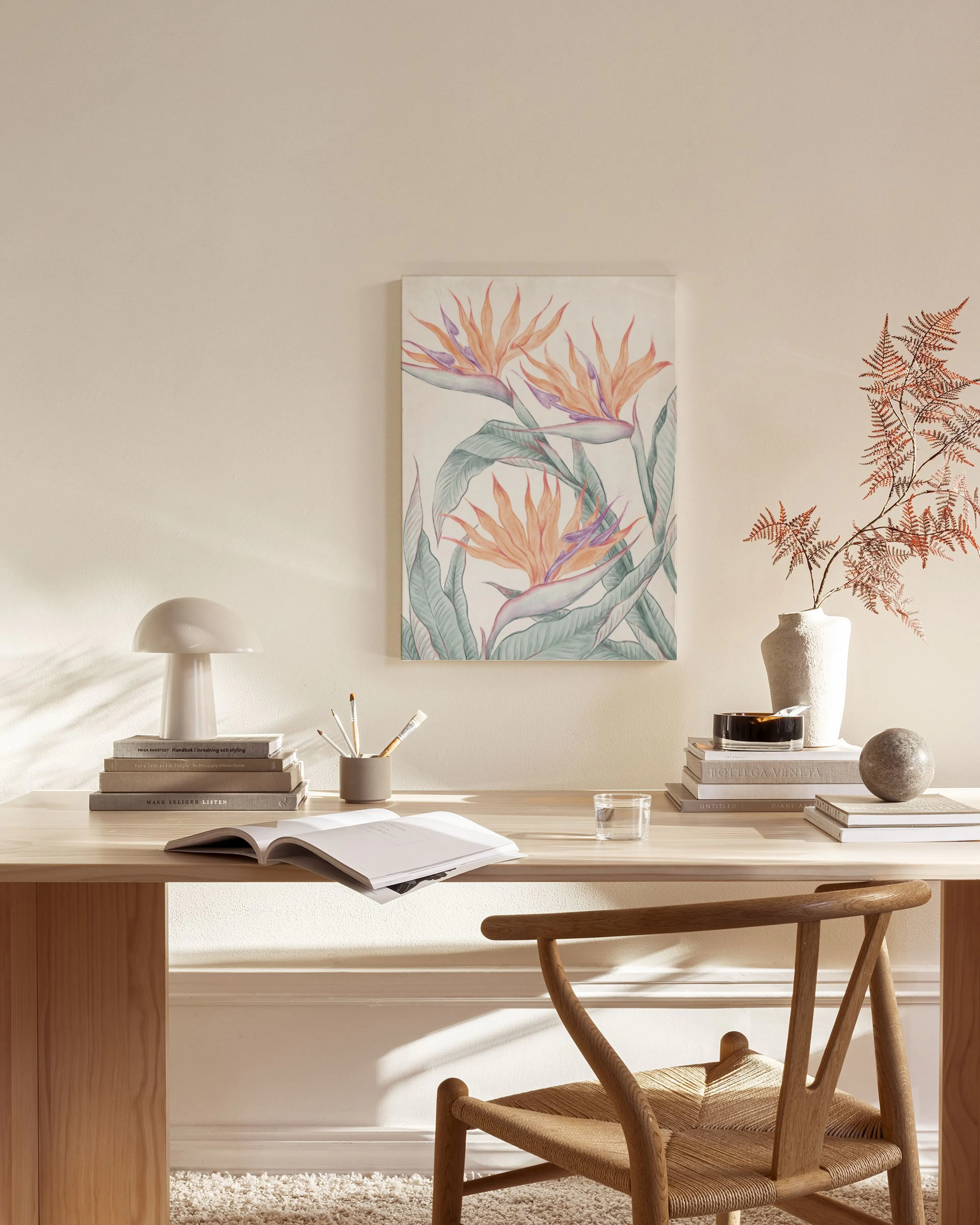 Tranh Illustrations Birds of Paradise Painting Canvas print