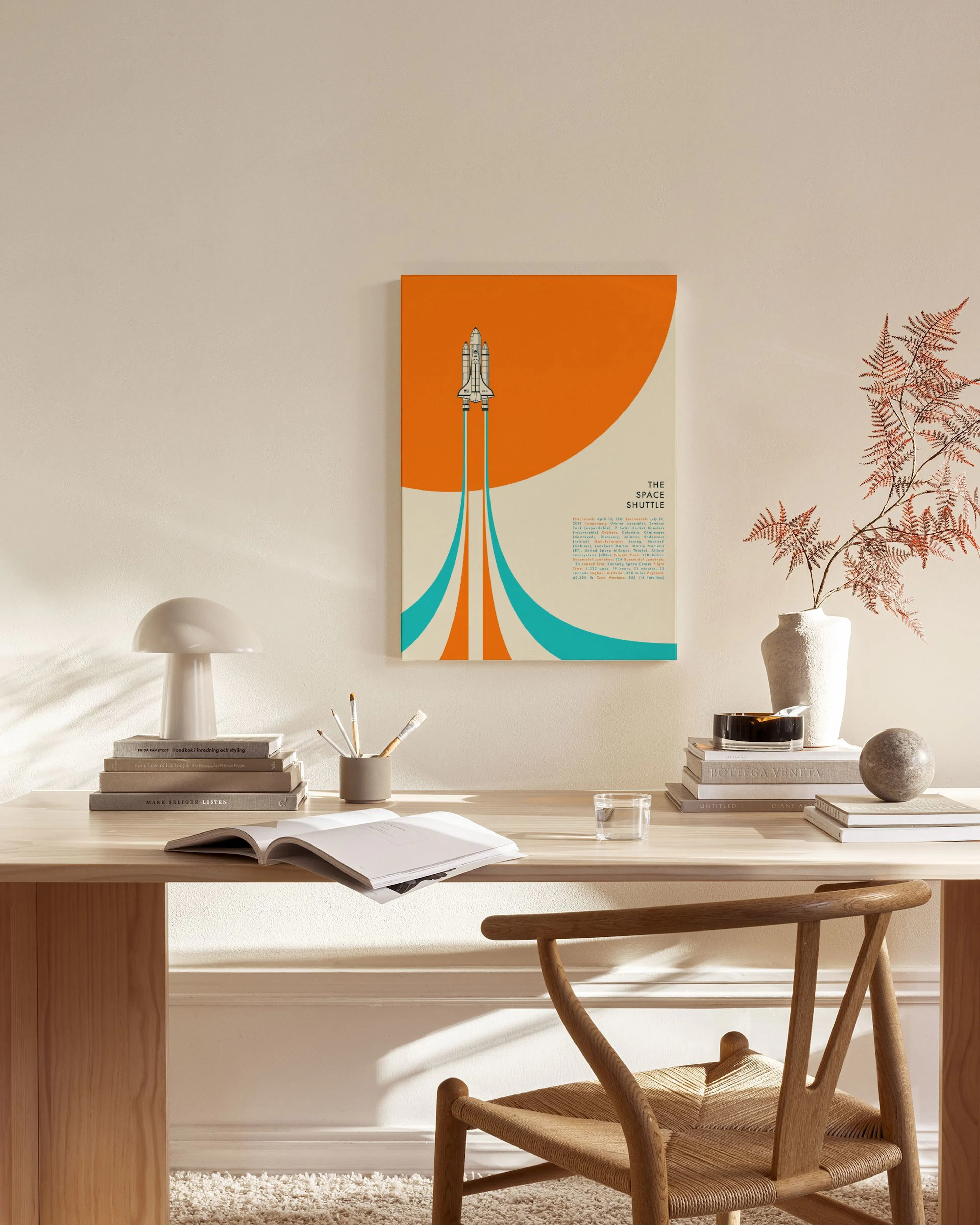 Tranh Illustrations Jazzberry Blue - Space Shuttle No1 Canvas print