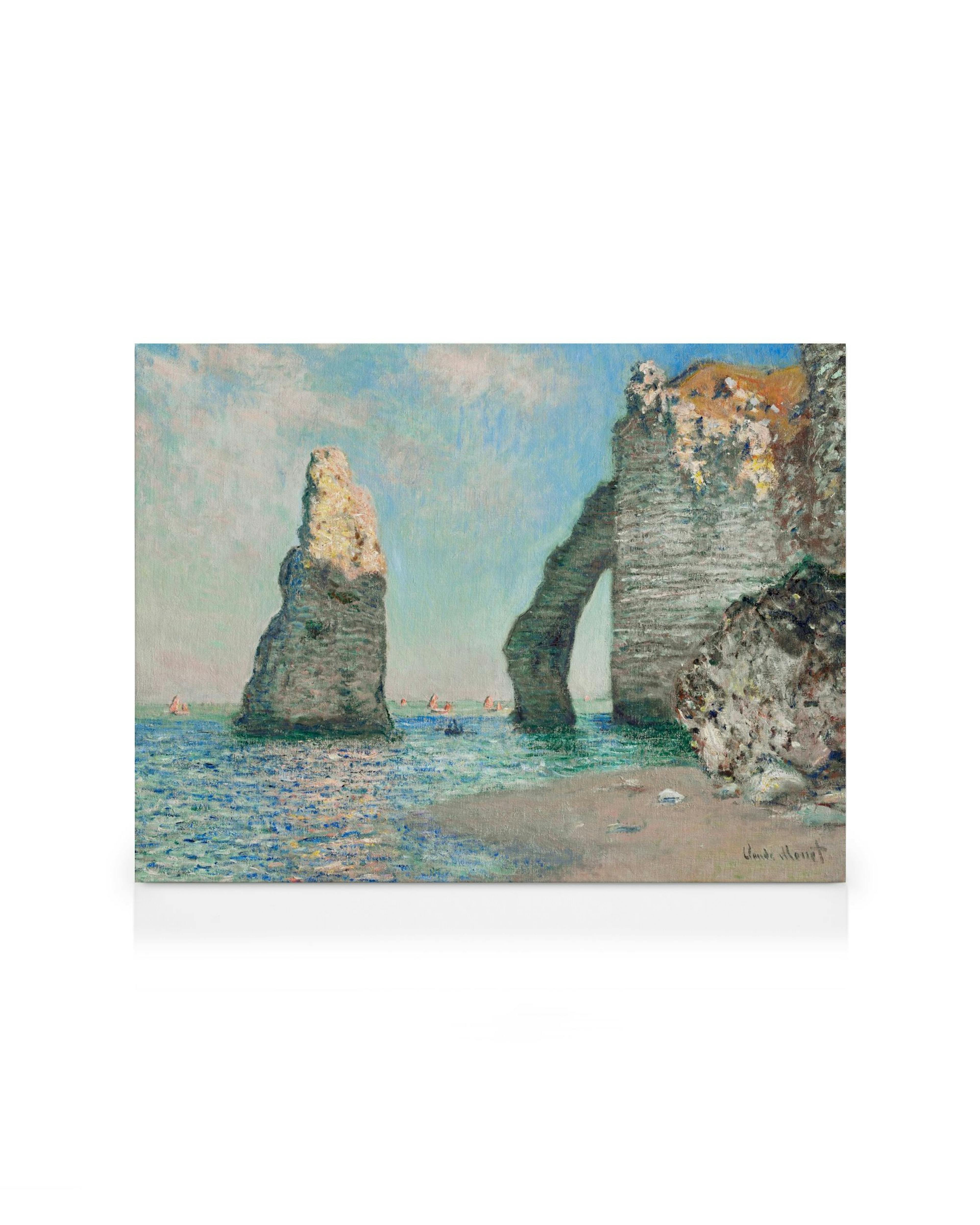 Monet Leinwandbild der Felsen von Étretat, Meereslandschaft mit Felsformationen, blauem Himmel und Meer