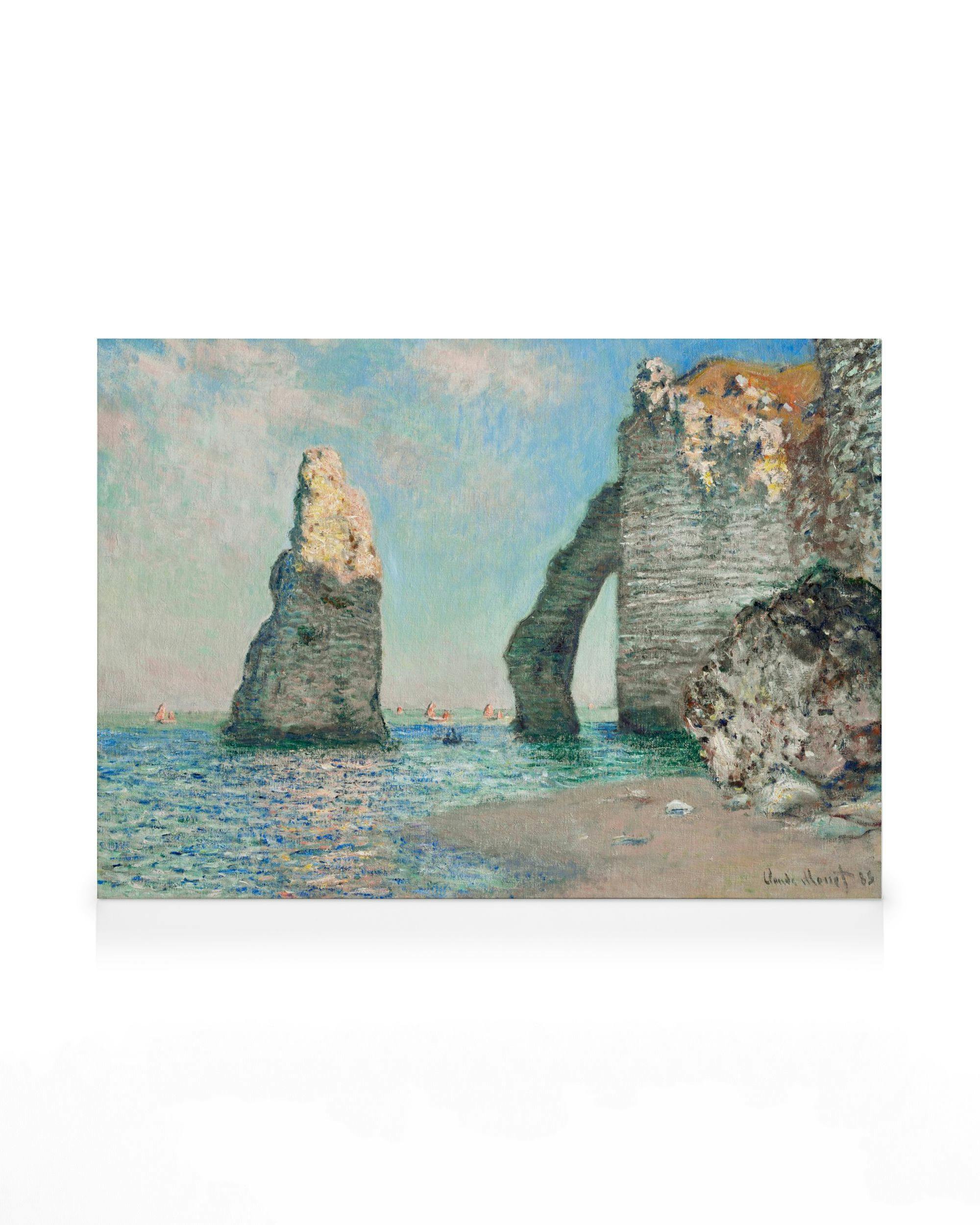 Monet Leinwandbild, Die Klippen von Étretat, Felsformationen am Meer, Impressionismus Landschaftsbild.