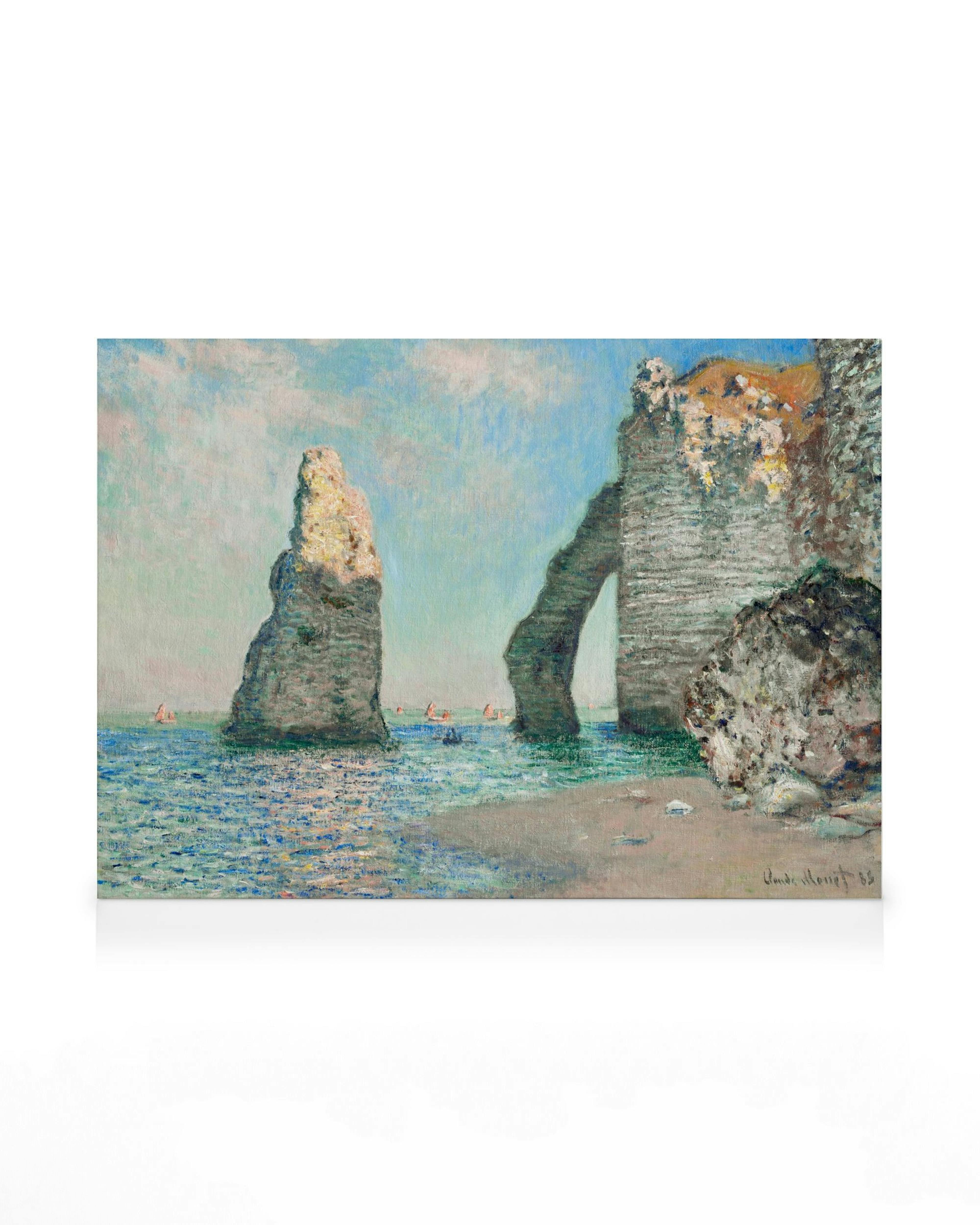 Monet Leinwandbild, Die Klippen von Étretat, Felsformationen am Meer, Impressionismus Landschaftsbild.